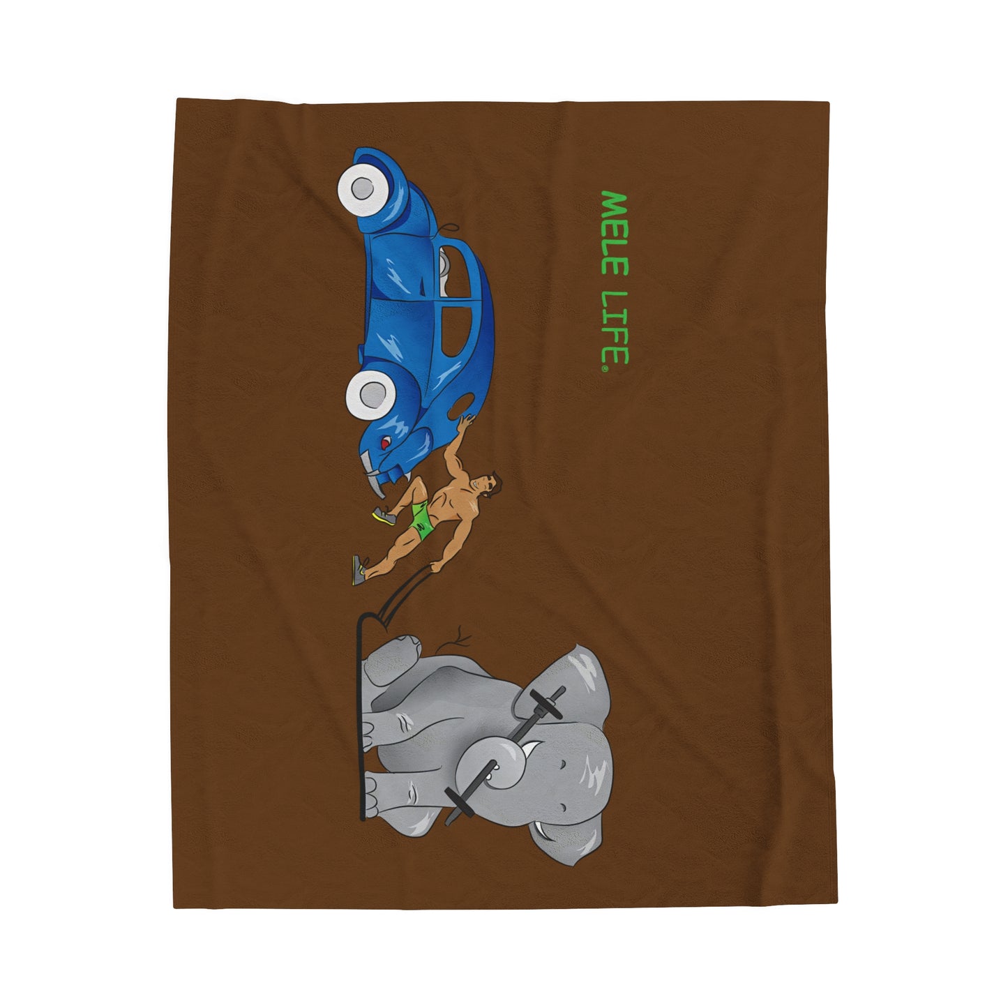 Blanket Velveteen Plush - Strong Brown Man (brown)
