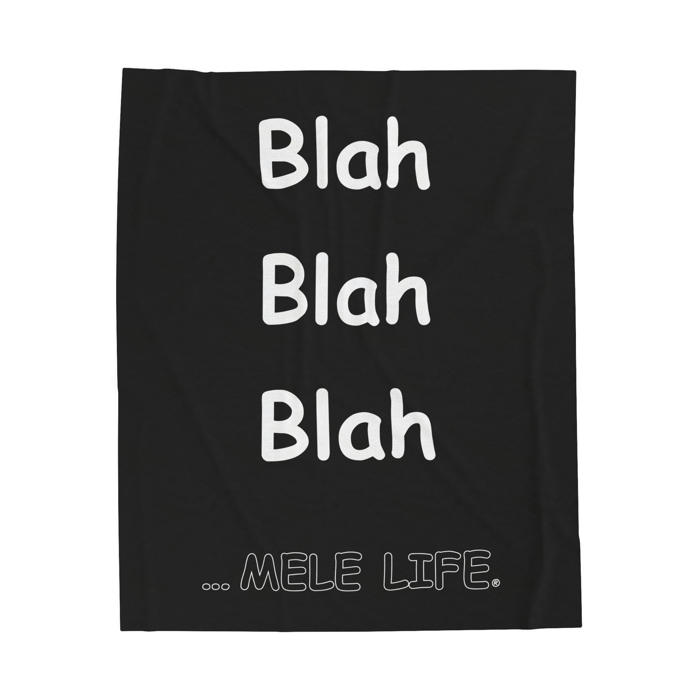 Blanket Velveteen Plush - Blah Blah Blah (black)