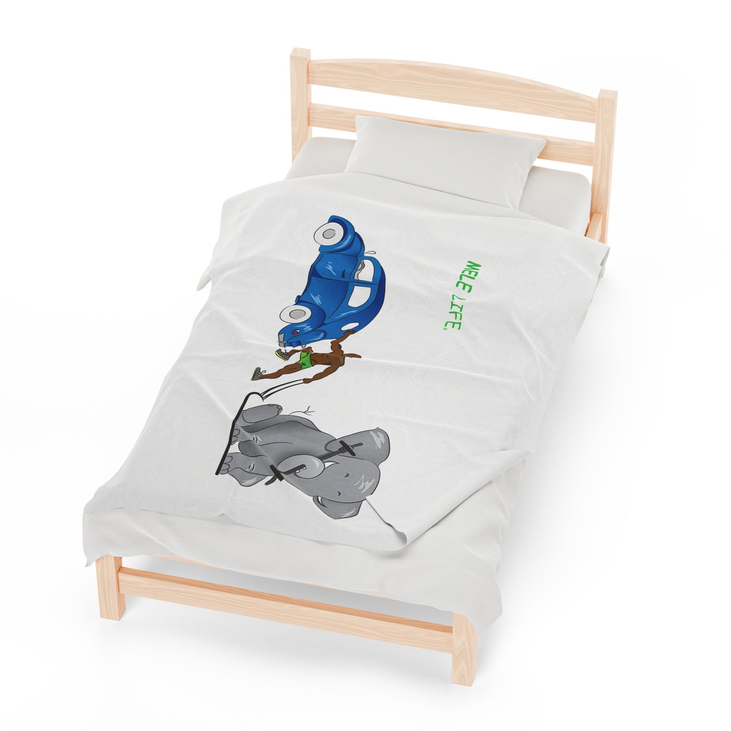 Blanket Velveteen Plush - Strong Black Man (white)