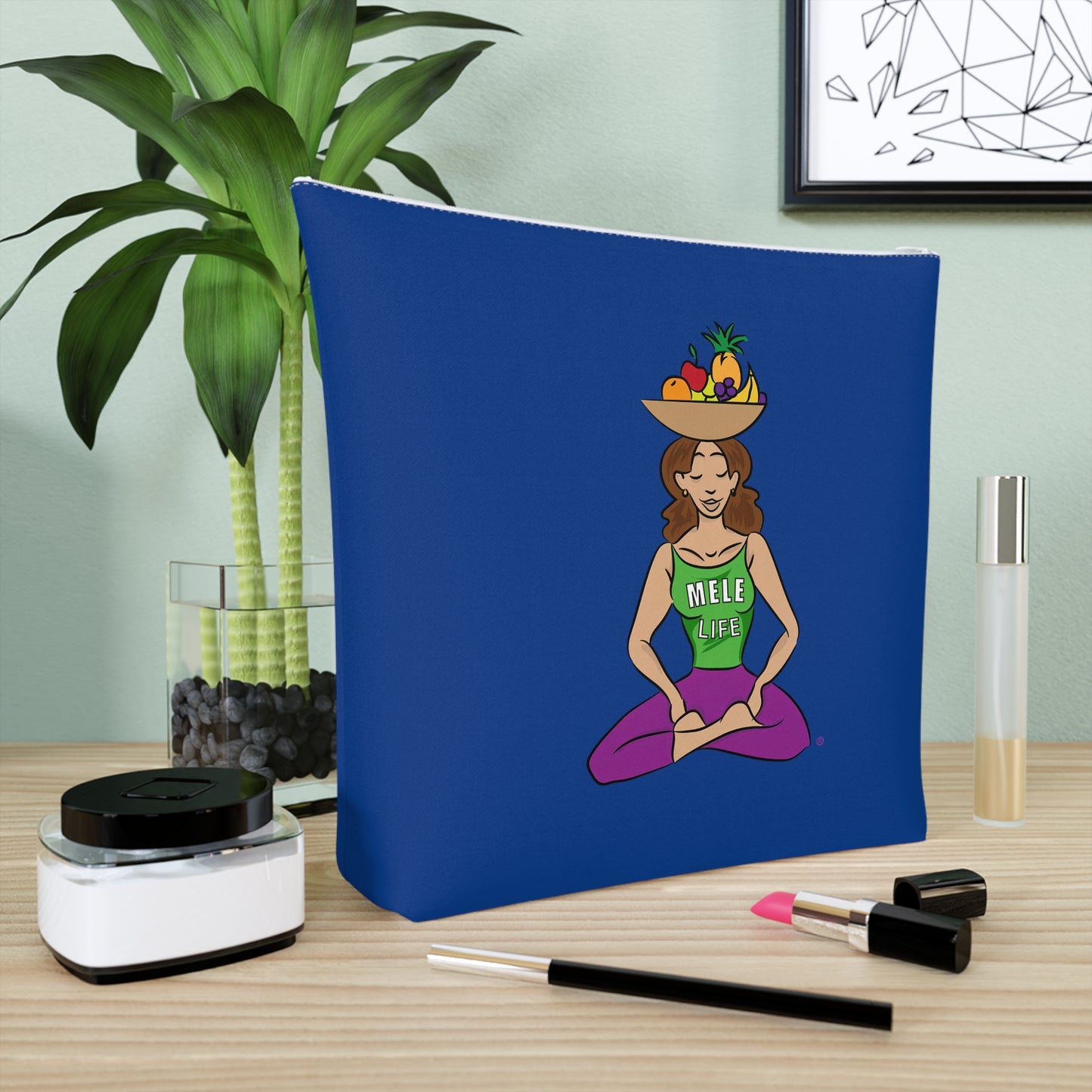 Cosmetic Bag - Yoga Lady1   (dark blue)