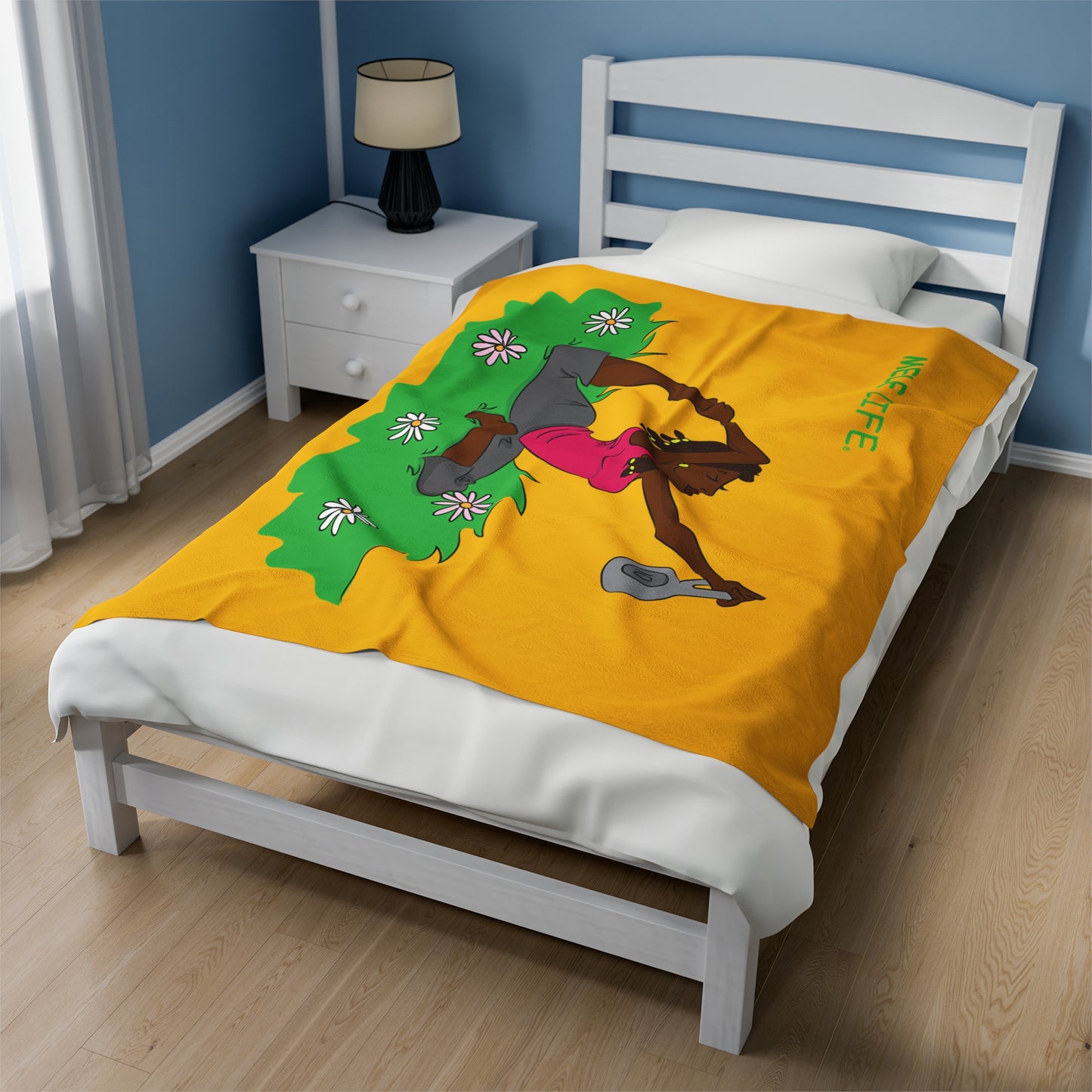 Blanket Velveteen Plush - Yoga Lady 2 (yellow)