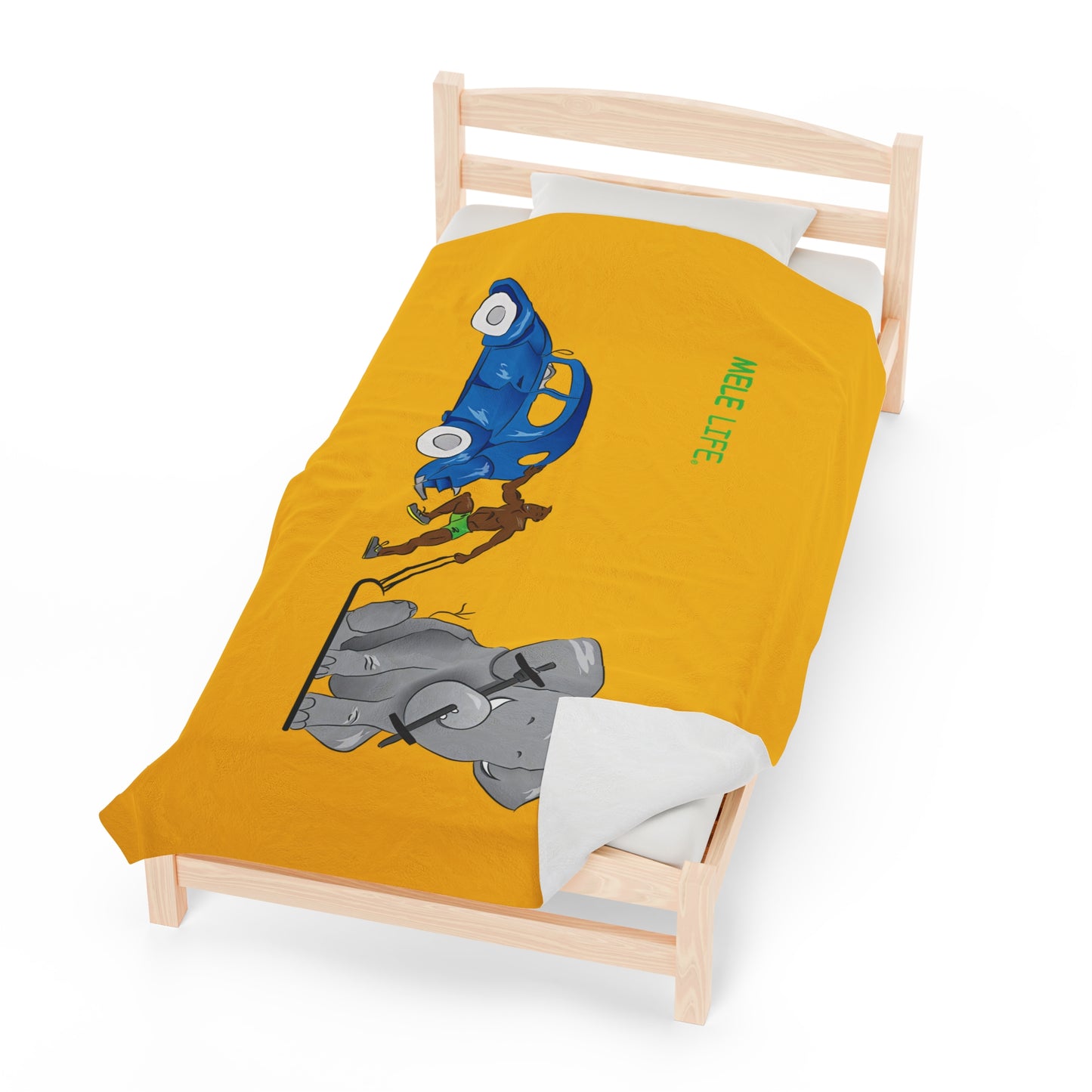 Blanket Velveteen Plush - Strong Black Man (yellow)