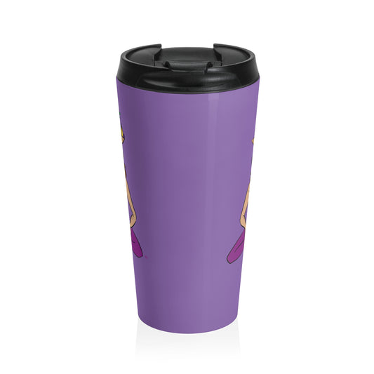 Travel Mug (15oz) - Yoga Lady 1 (purple)