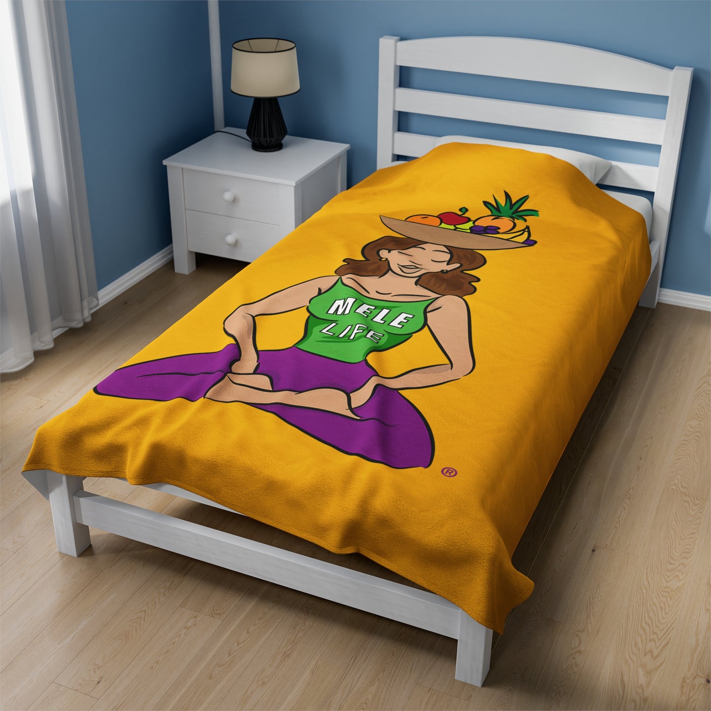Blanket Velveteen Plush - Yoga Lady 1 (yellow)