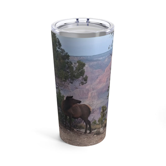 Tumbler 20oz - Elk at rim of Grand Canyon