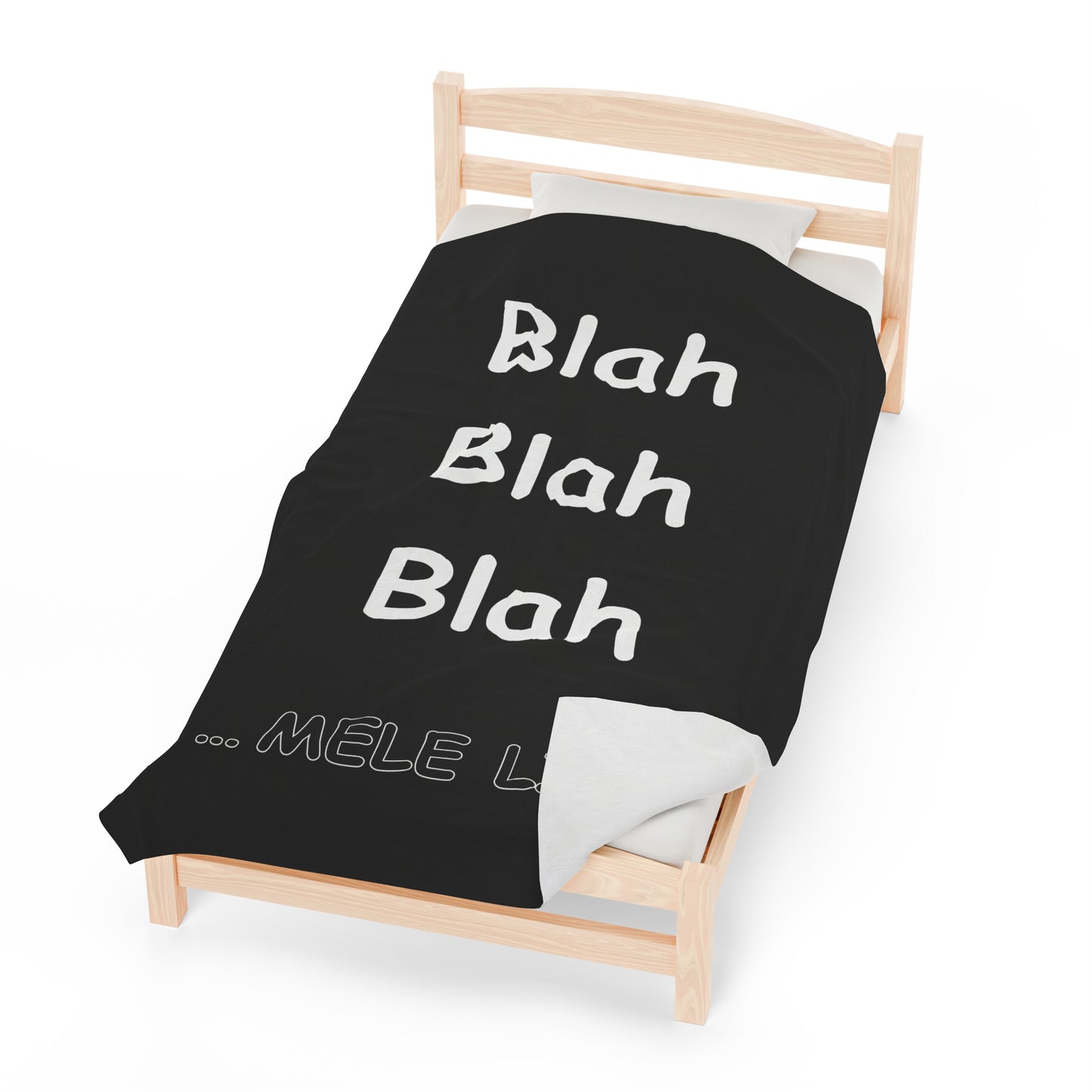 Blanket Velveteen Plush - Blah Blah Blah (black)