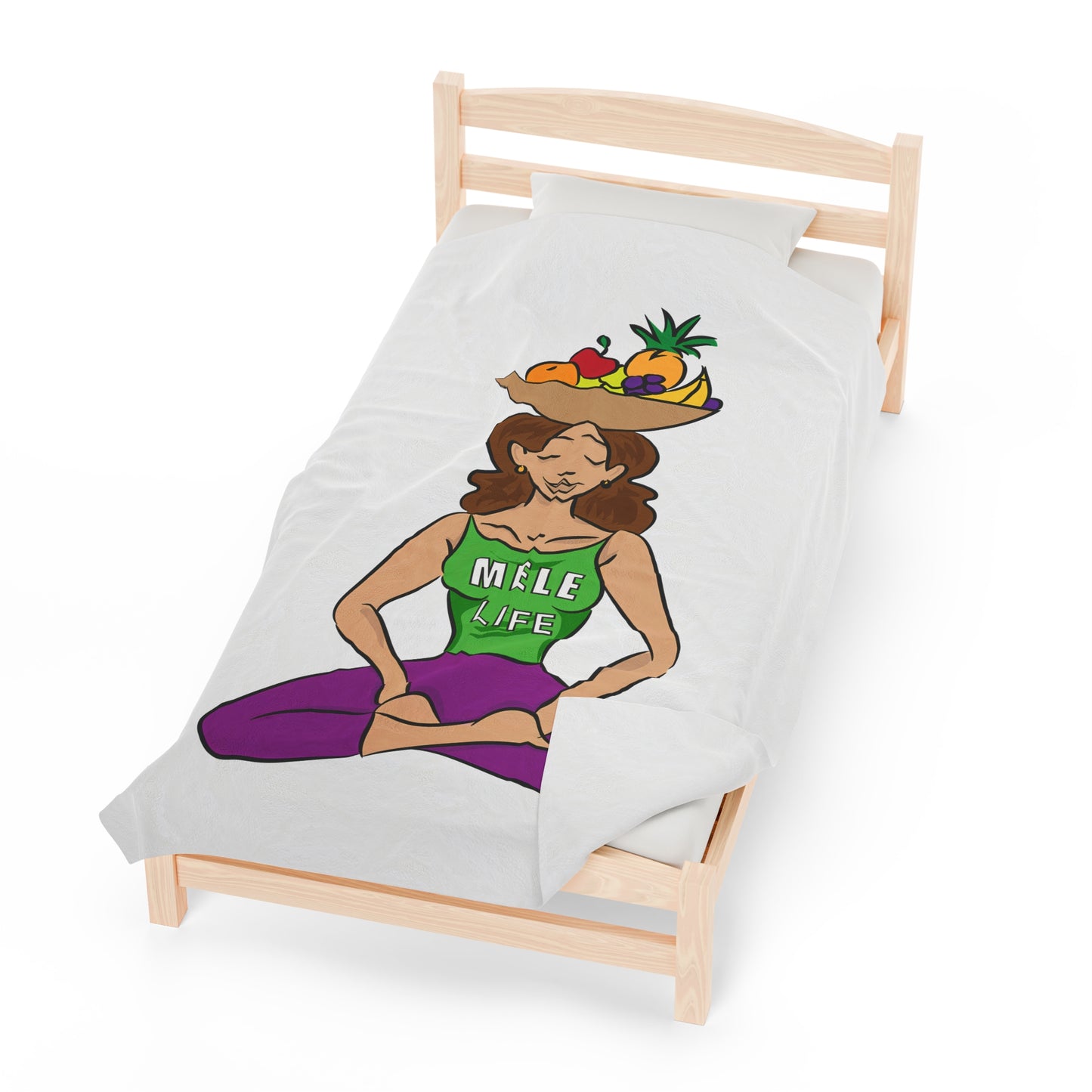 Blanket Velveteen Plush - Yoga Lady 1 (white)