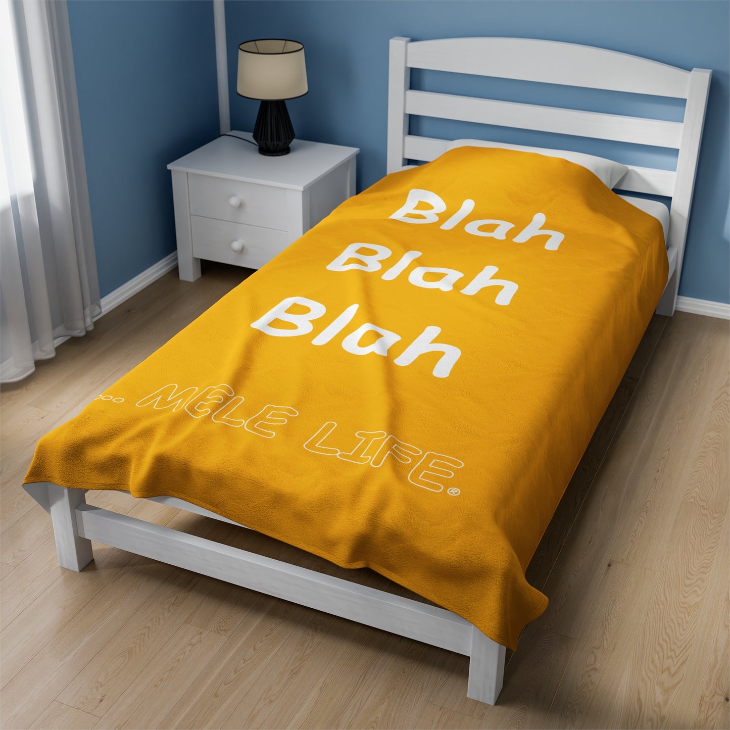 Blanket Velveteen Plush - Blah Blah Blah (yellow)