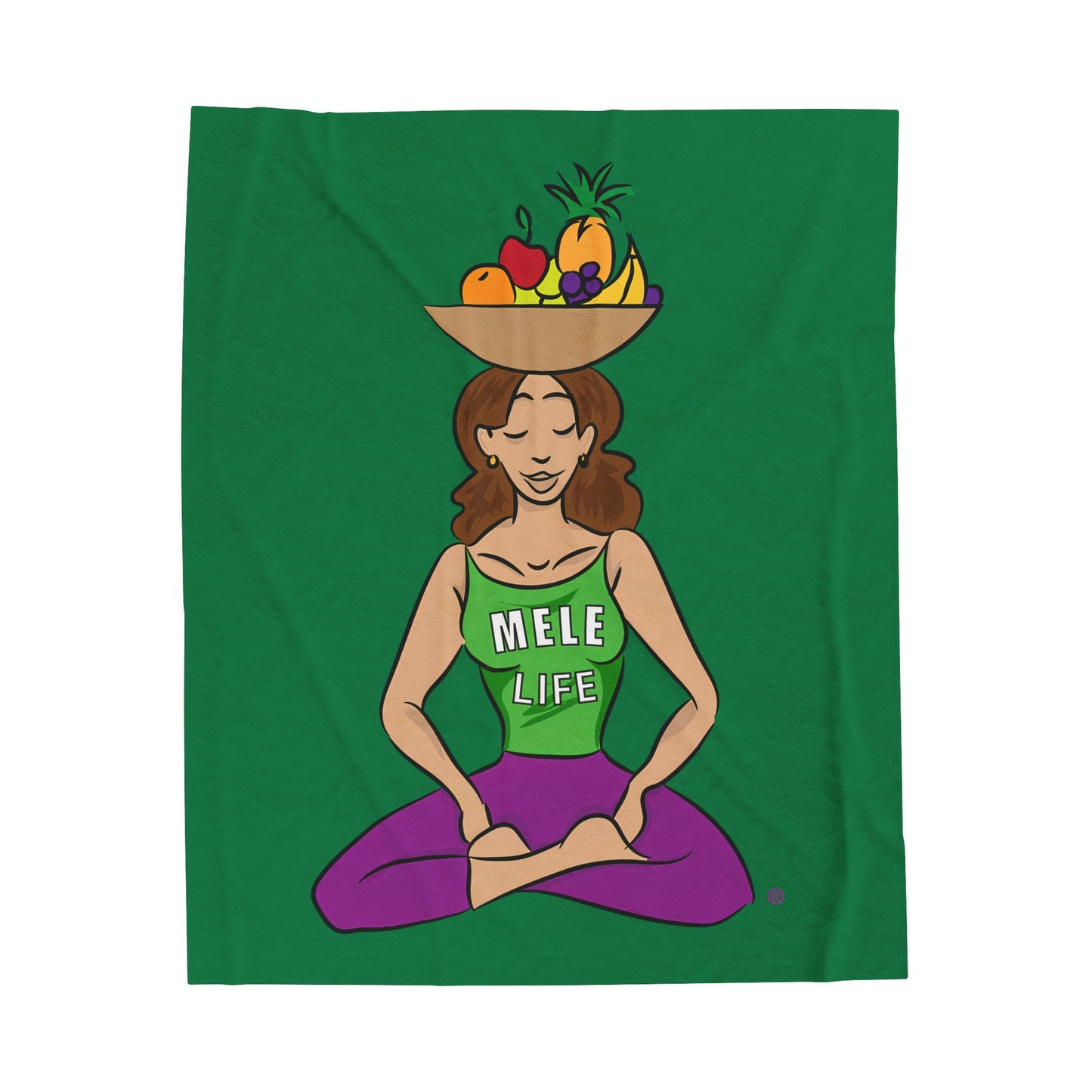 Blanket Velveteen Plush - Yoga Lady 1 (green)