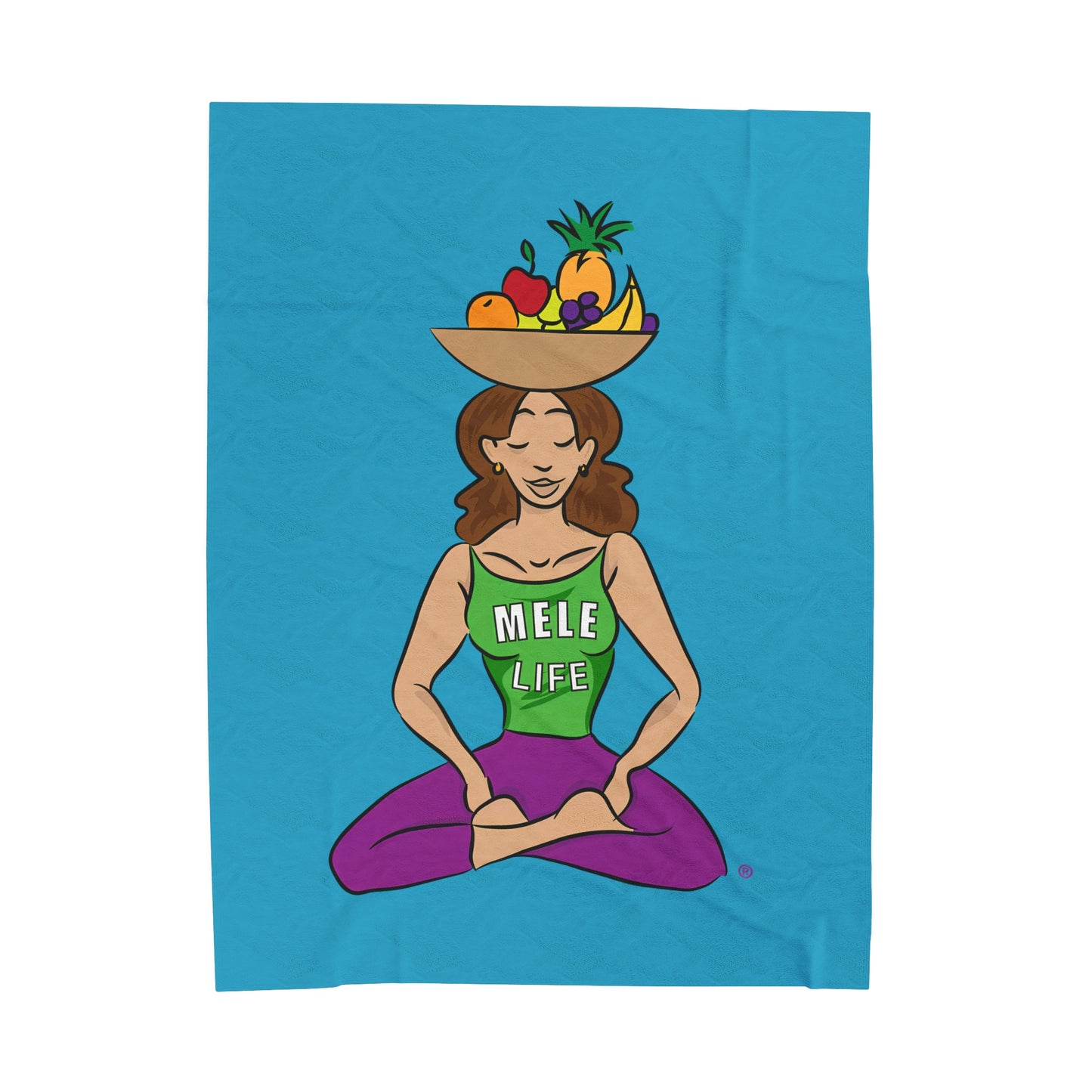 Blanket Velveteen Plush - Yoga Lady 1 (turquoise)