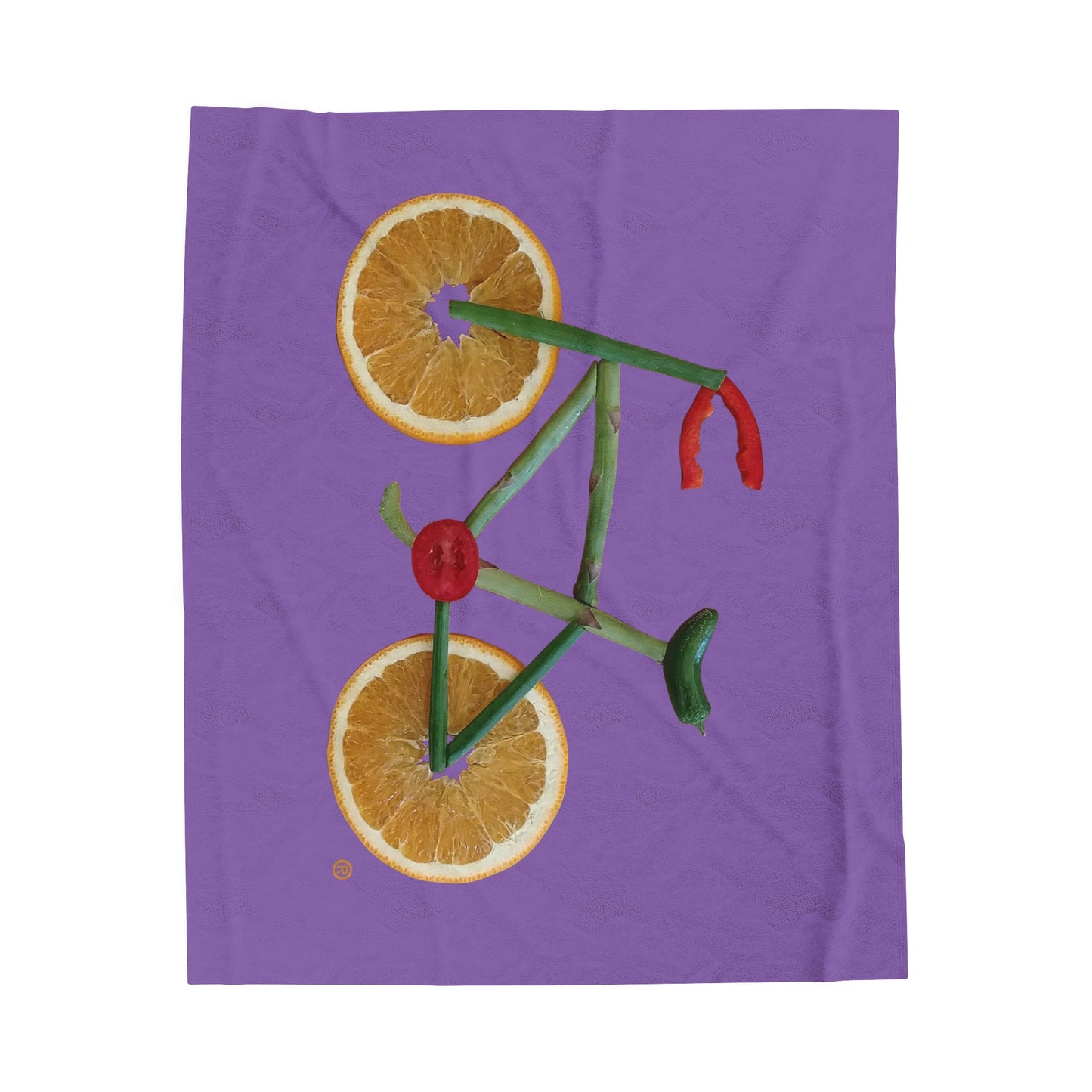 Blanket Velveteen Plush - Veggie Bike (purple)