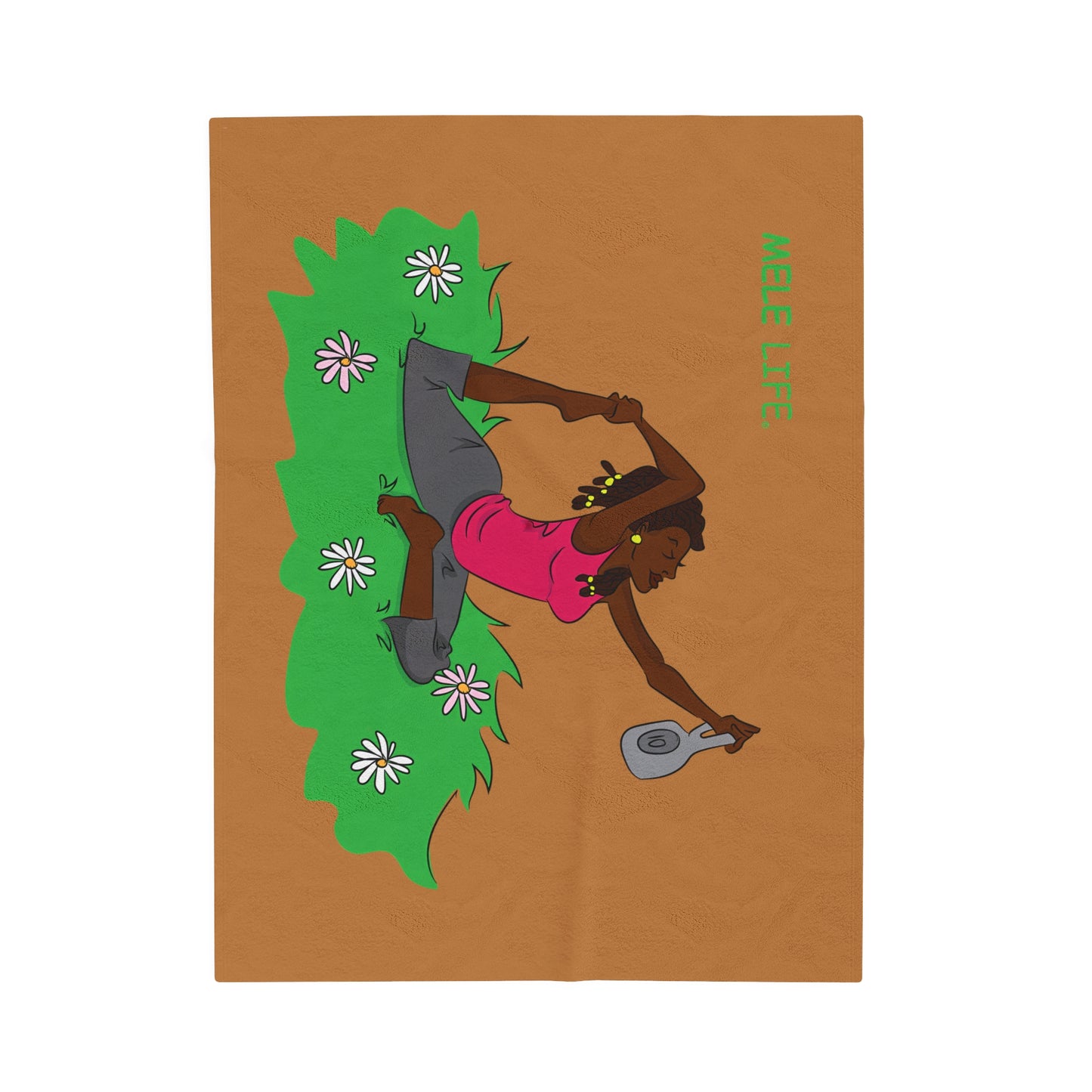 Blanket Velveteen Plush - Yoga Lady 2 (light brown)
