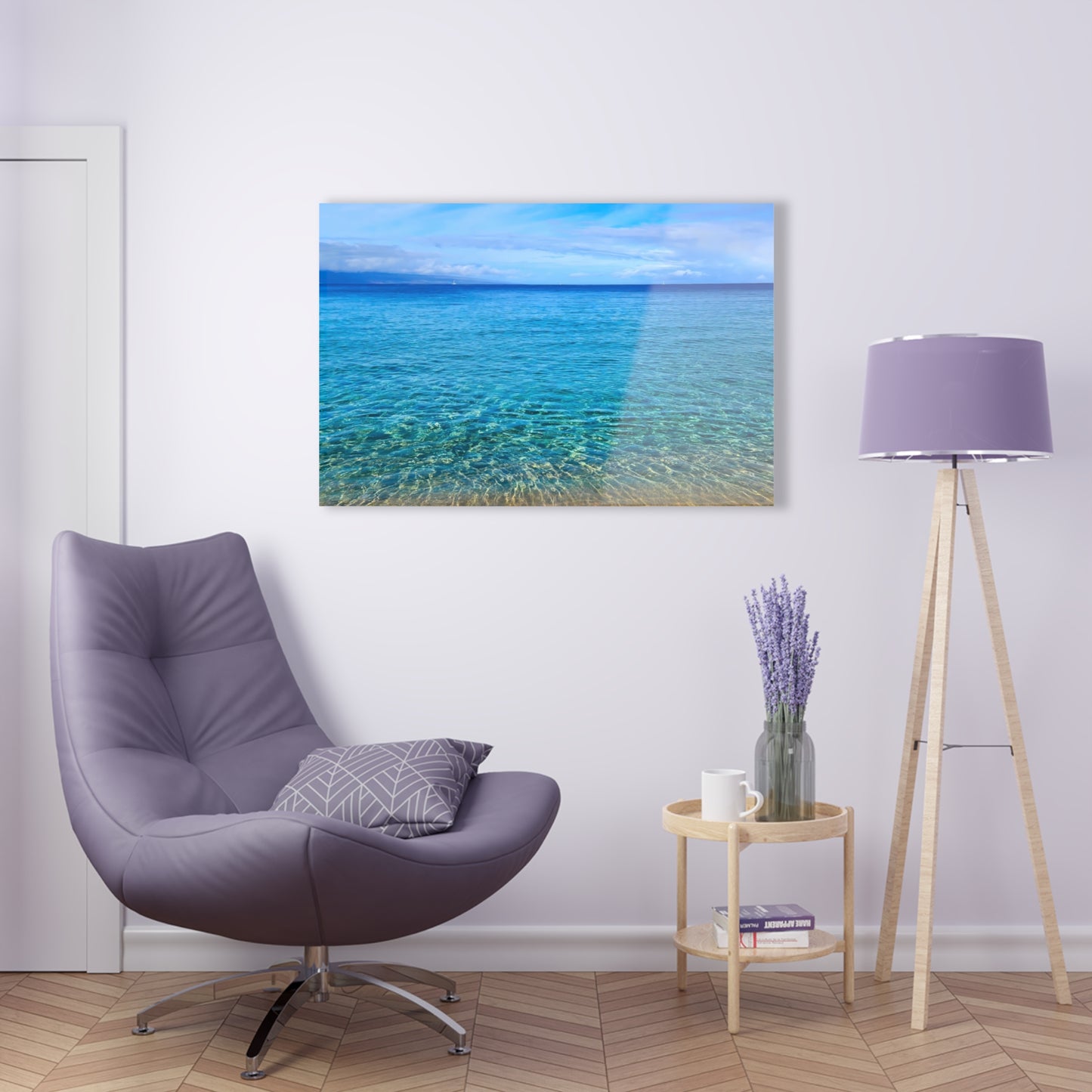 Acrylic Art - Ocean around the island of Maui