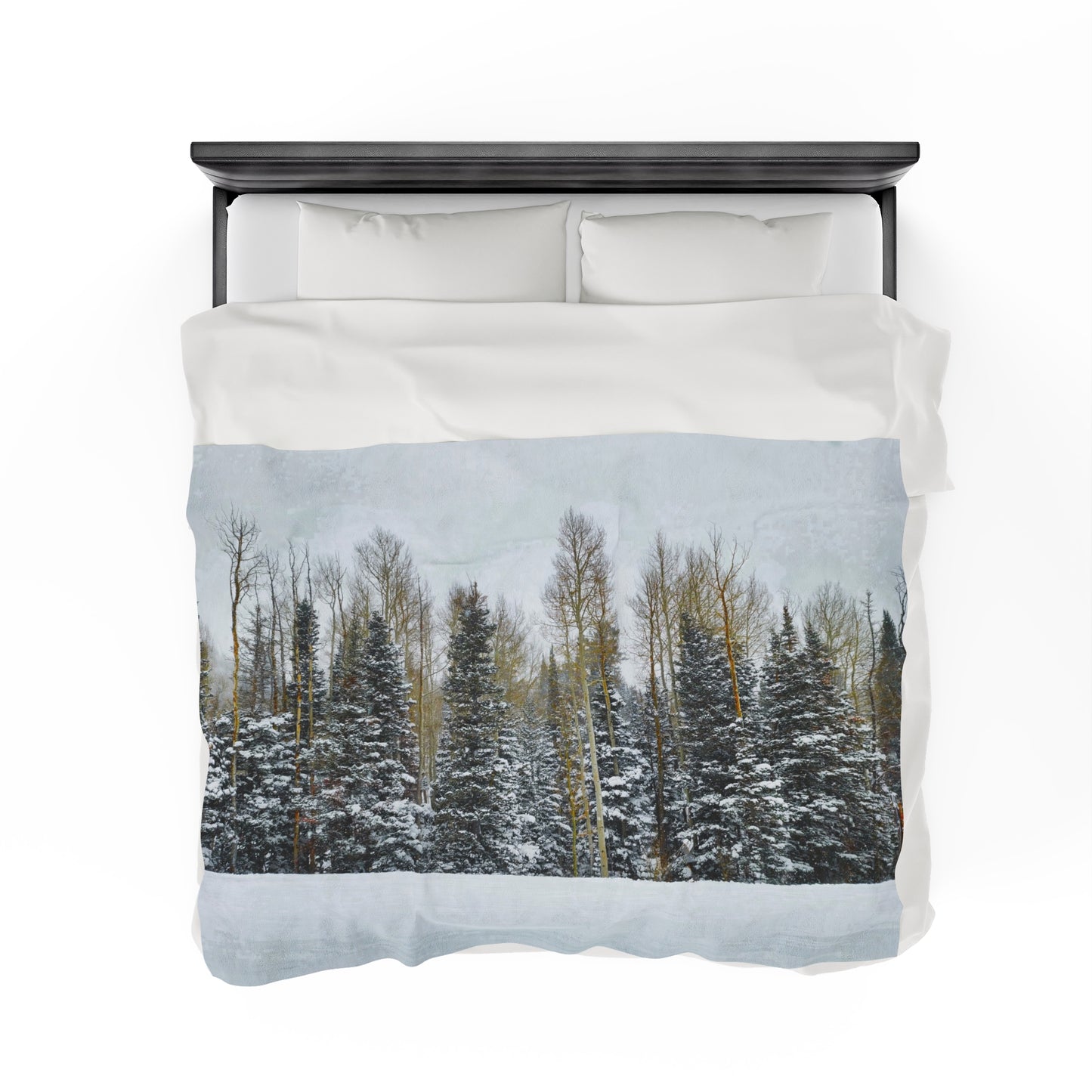 Blanket Velveteen Plush - Forest Winterscape