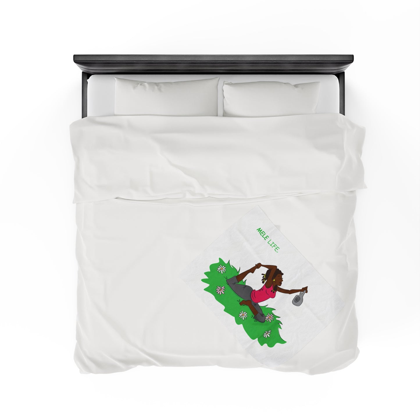 Blanket Velveteen Plush - Yoga Lady 2 (white)