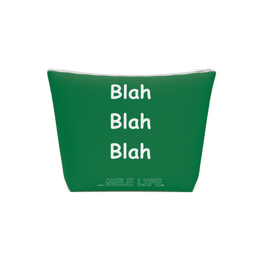 Cosmetic Bag - Blah Blah Blah   (green)