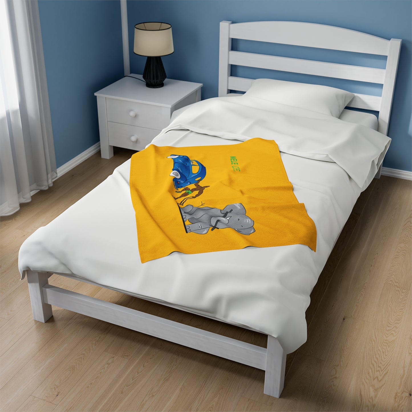 Blanket Velveteen Plush - Strong Black Man (yellow)