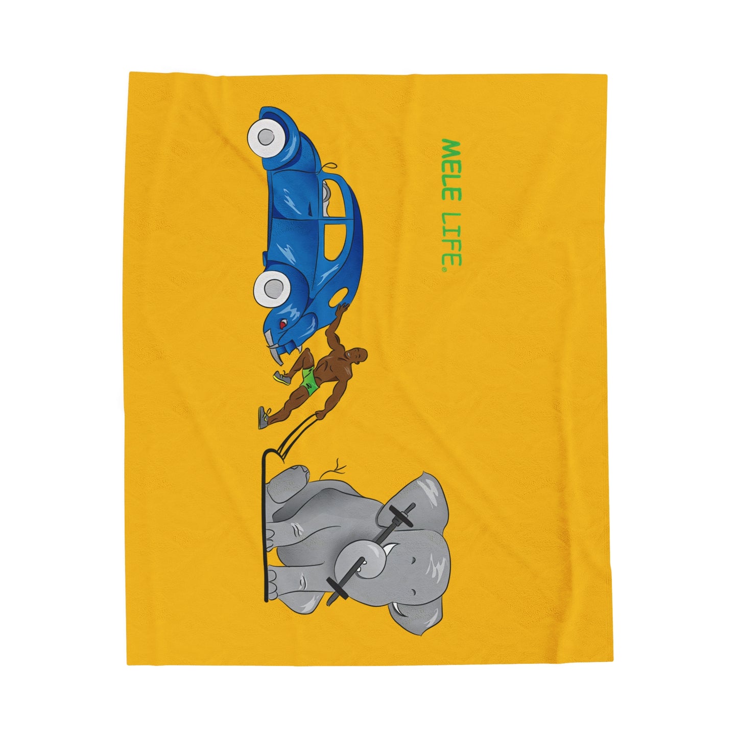 Blanket Velveteen Plush - Strong Black Man (yellow)