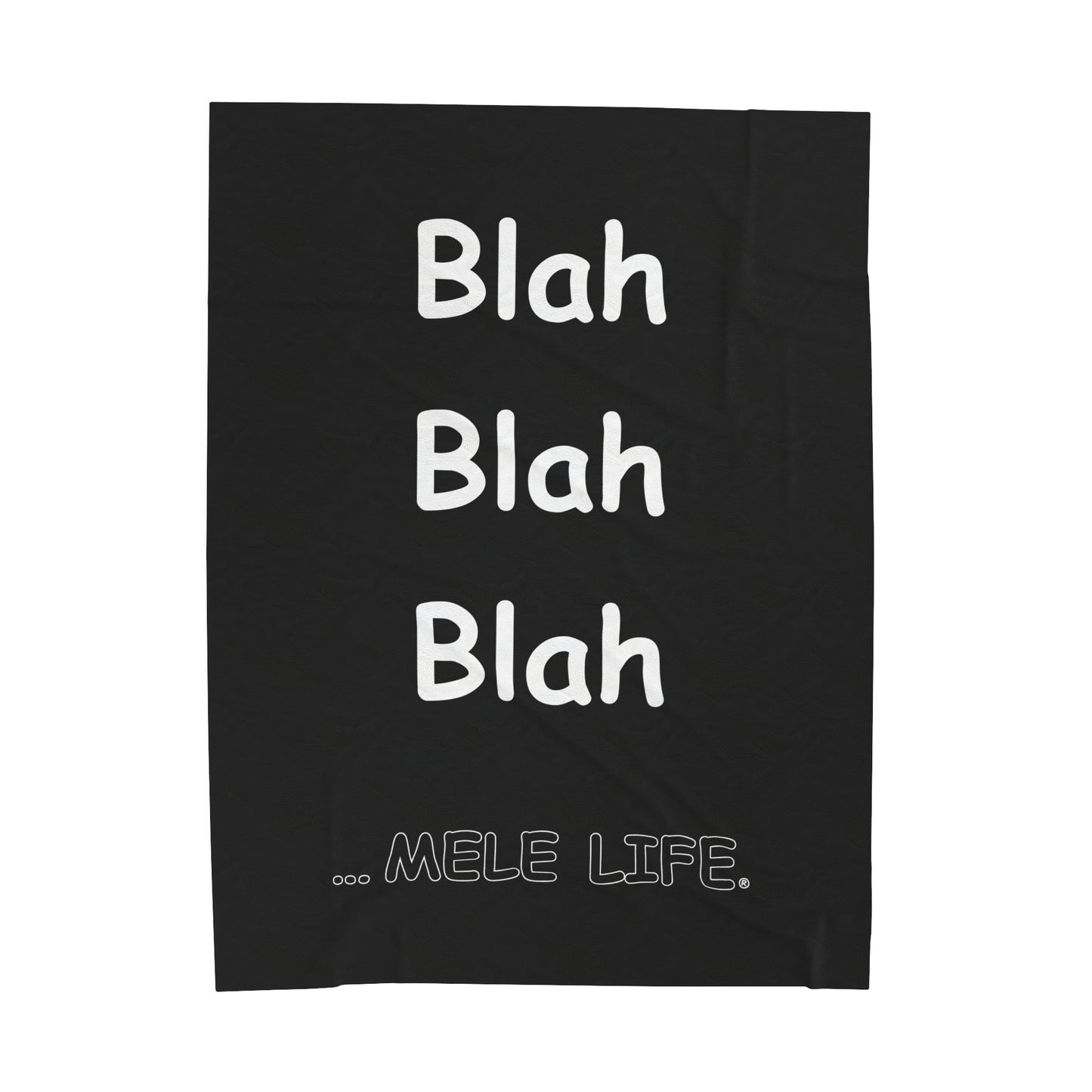 Blanket Velveteen Plush - Blah Blah Blah (black)