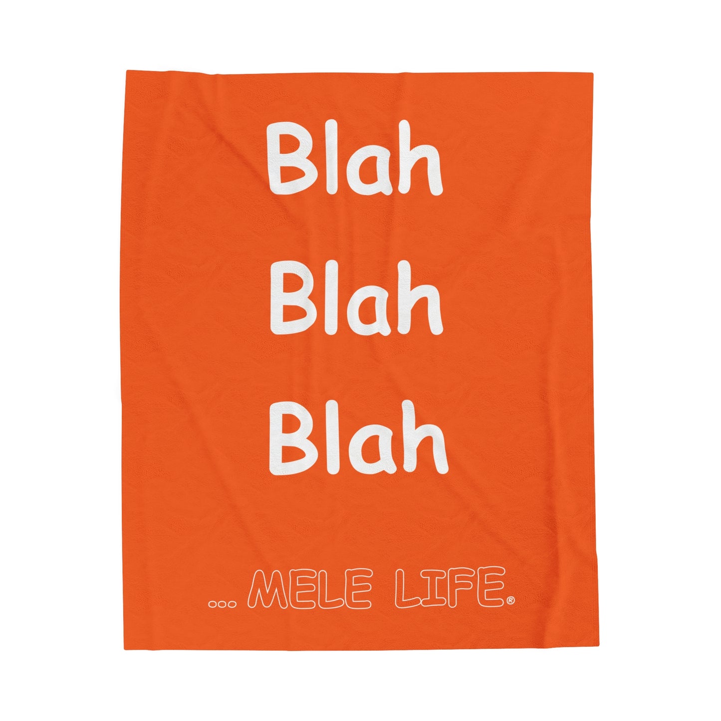 Blanket Velveteen Plush - Blah Blah Blah (orange)