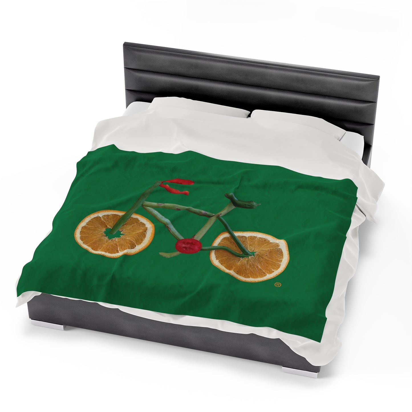 Blanket Velveteen Plush - Veggie Bike (green)