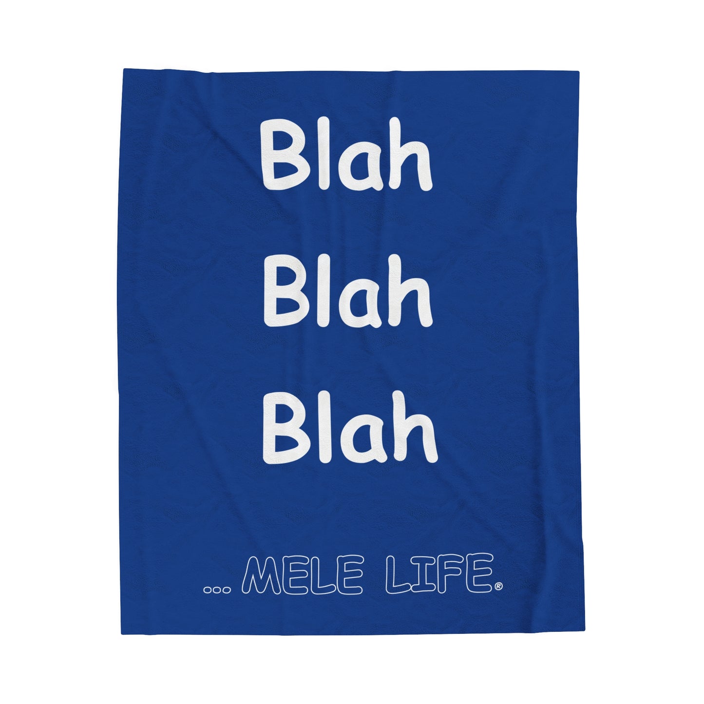 Blanket Velveteen Plush - Blah Blah Blah (dark blue)