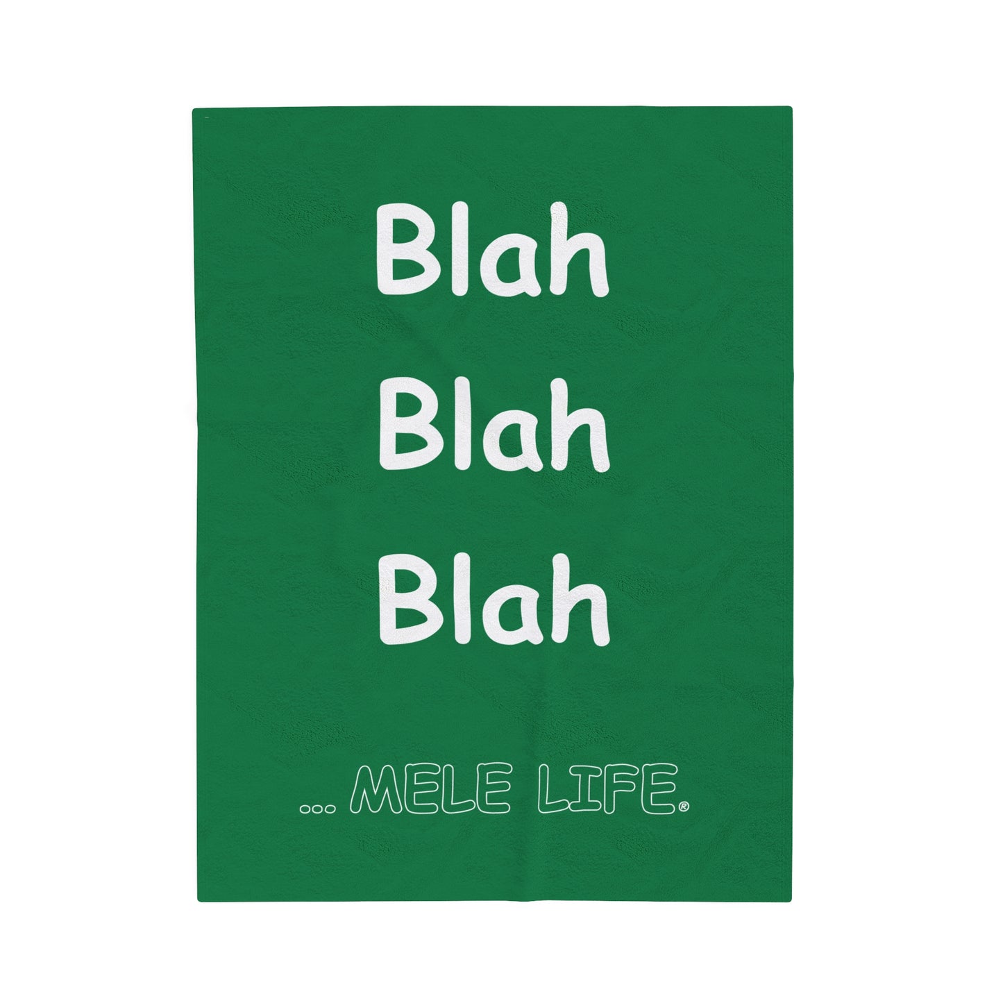 Blanket Velveteen Plush - Blah Blah Blah (green)