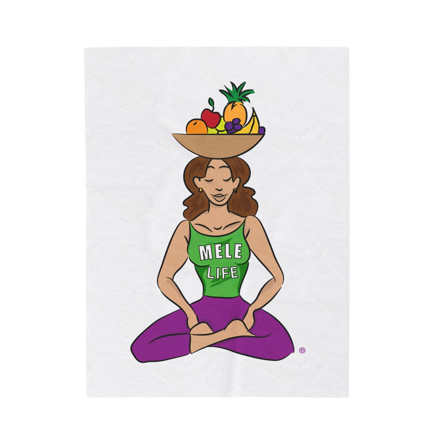 Blanket Velveteen Plush - Yoga Lady 1 (white)