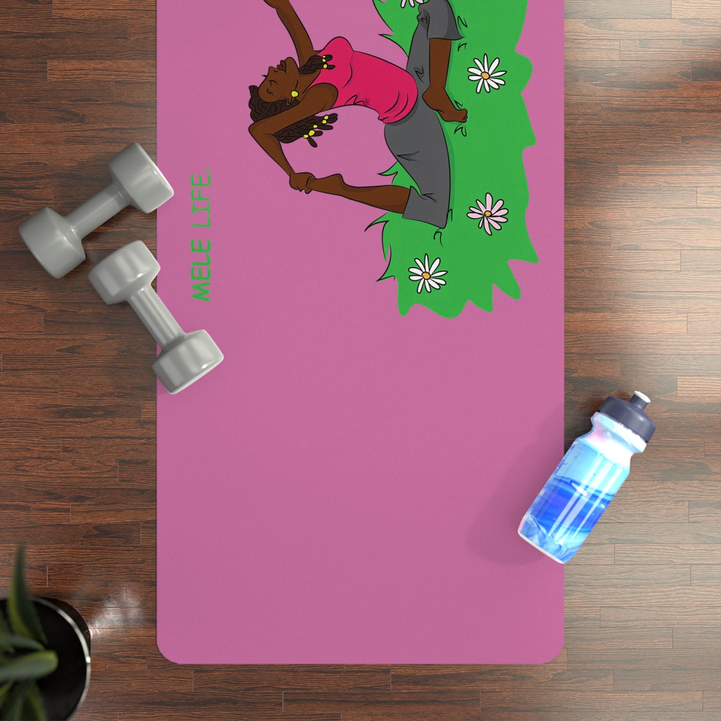 Yoga Mat - Yoga Lady2    (pink mat)