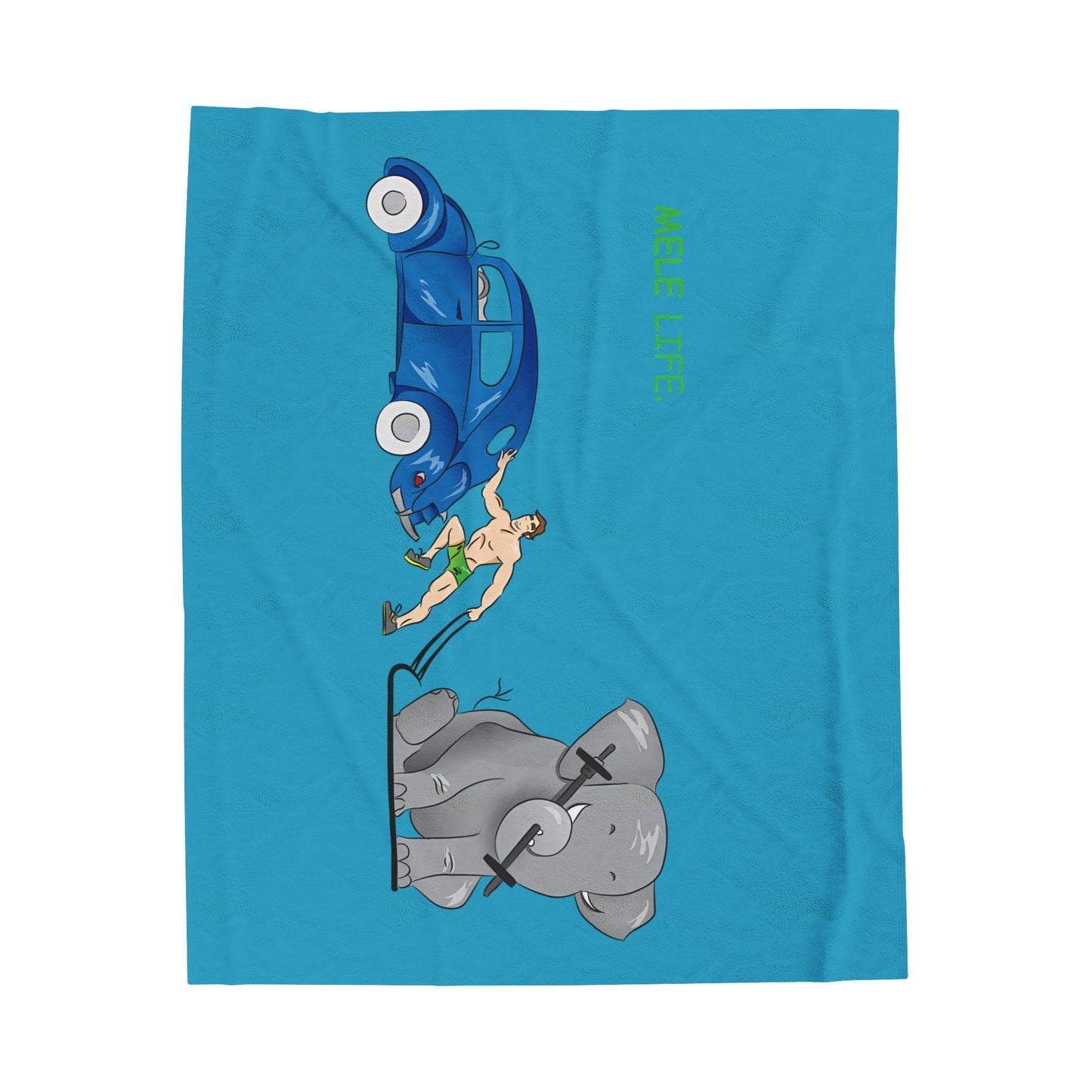 Blanket Velveteen Plush - Strong White Man (turquoise)