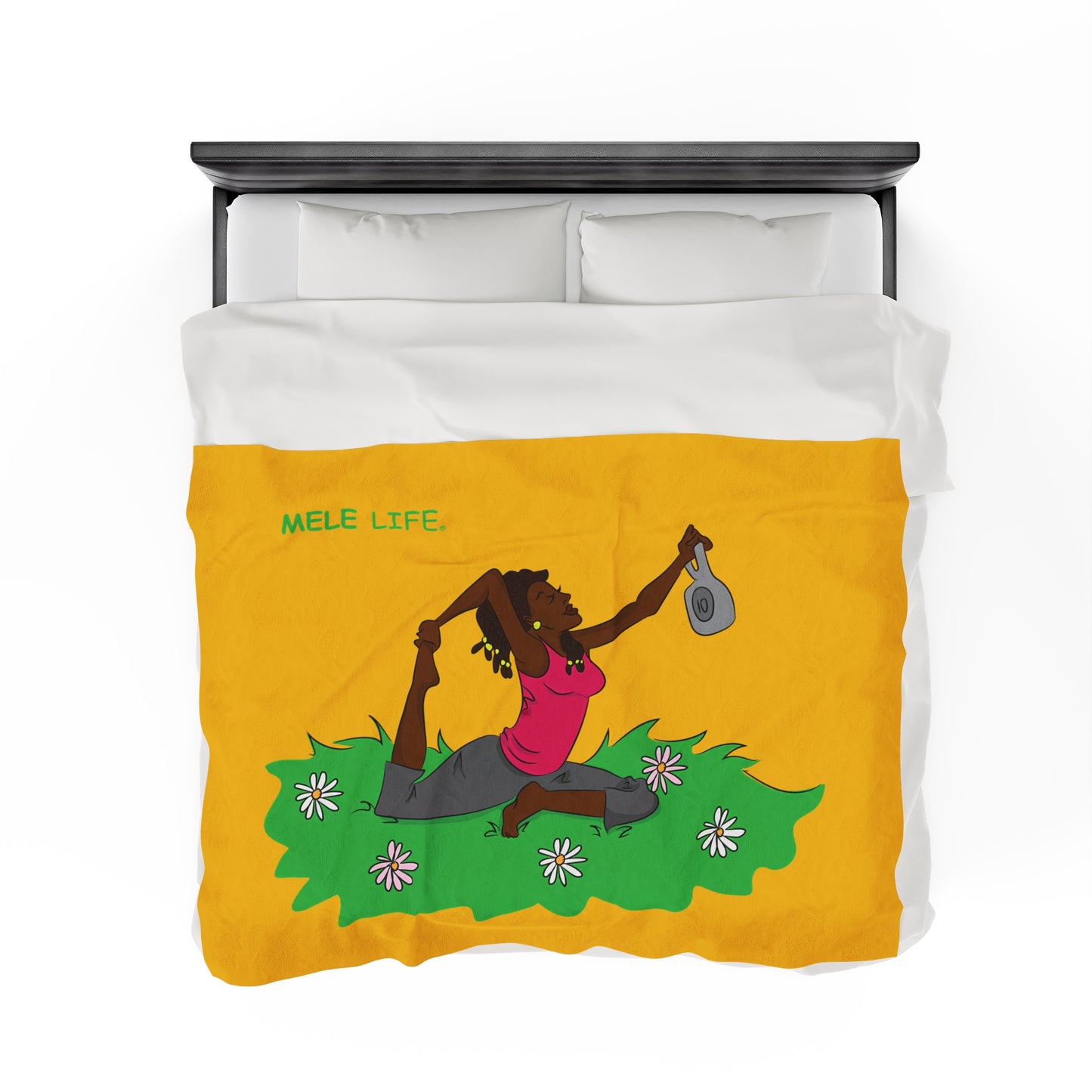 Blanket Velveteen Plush - Yoga Lady 2 (yellow)