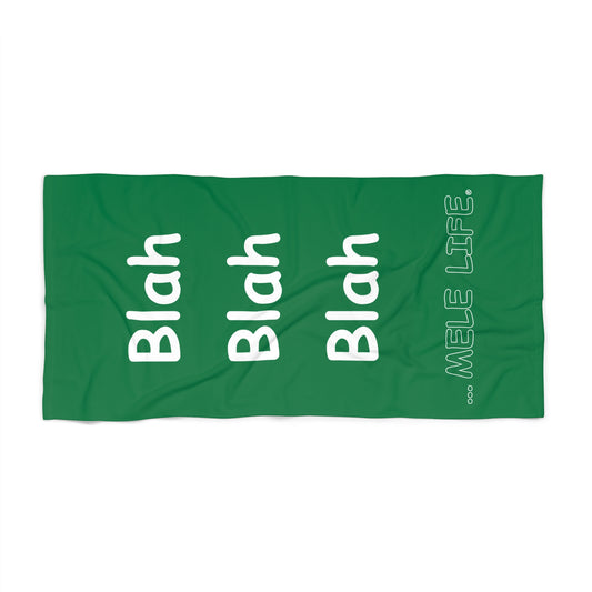 Beach, Bath & Pool Towel - Blah Blah Blah (green)