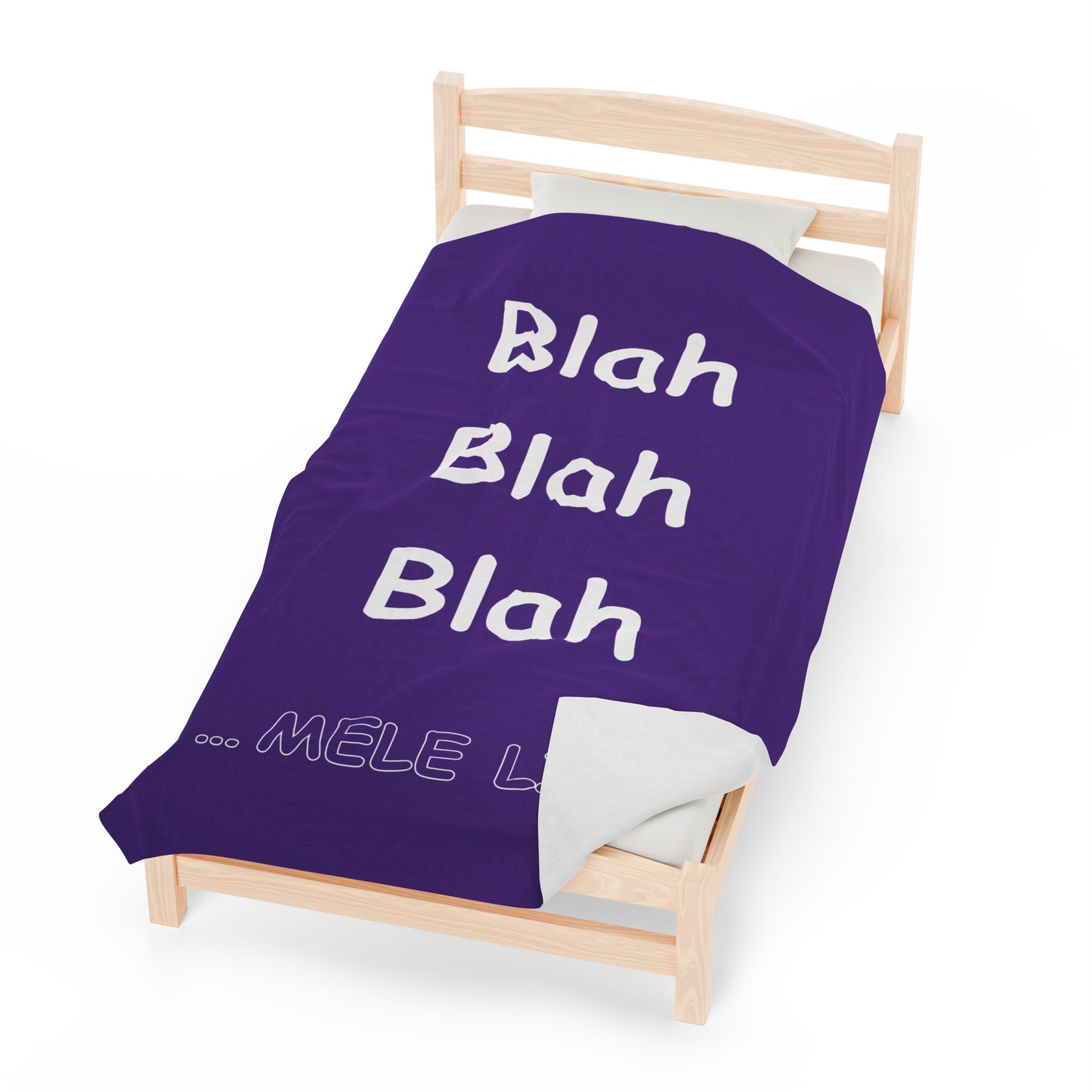 Blanket Velveteen Plush - Blah Blah Blah (purple)