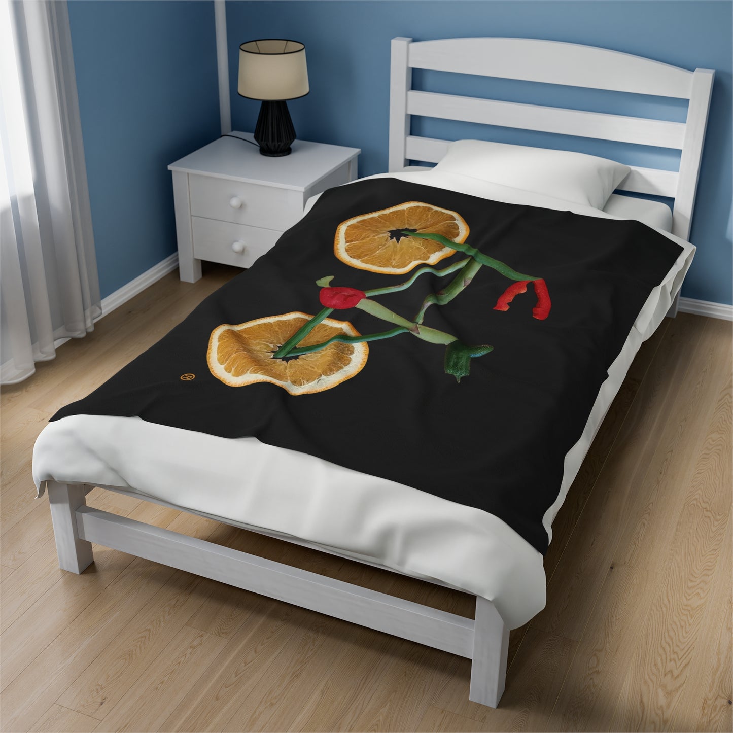 Blanket Velveteen Plush - Veggie Bike (black)