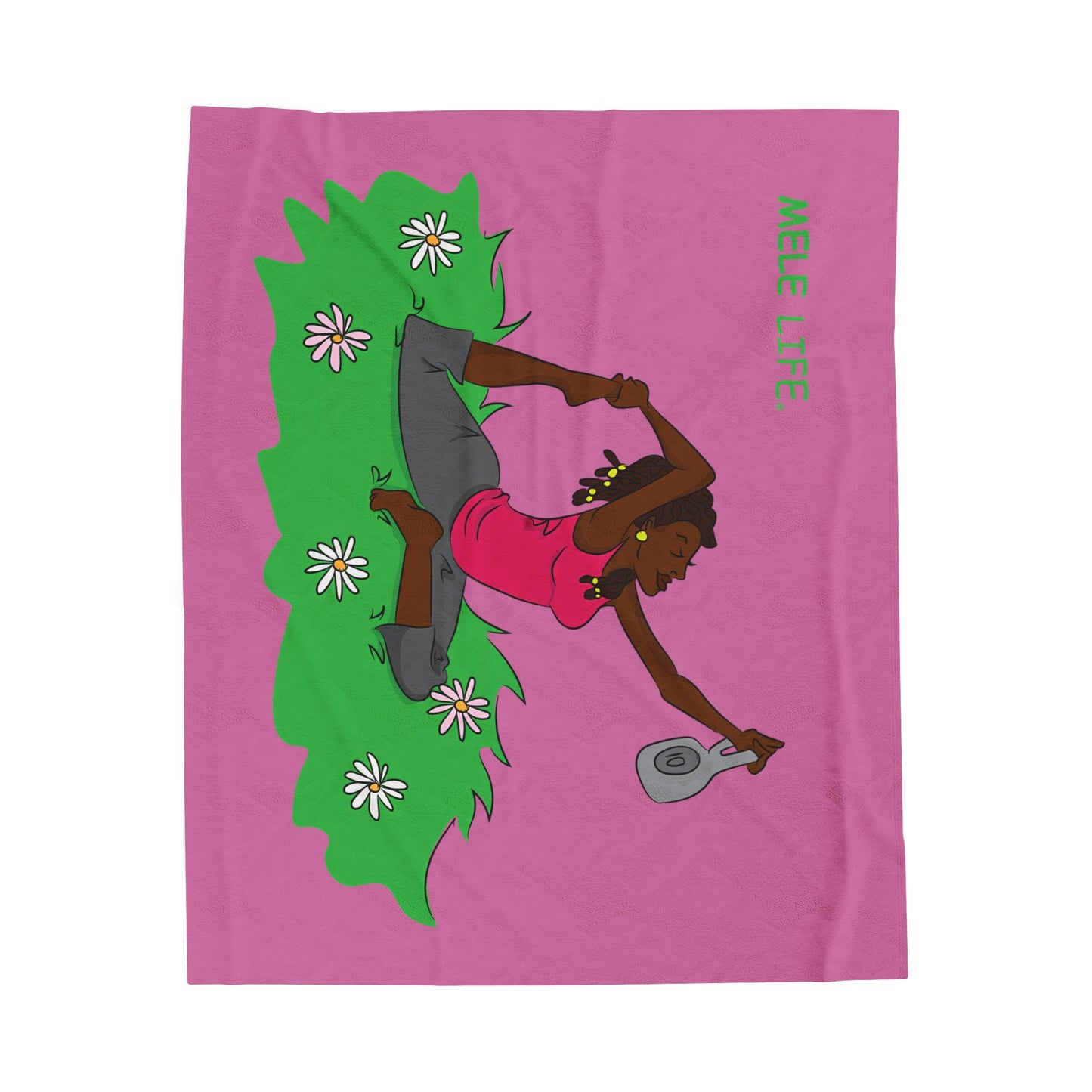 Blanket Velveteen Plush - Yoga Lady 2 (pink)