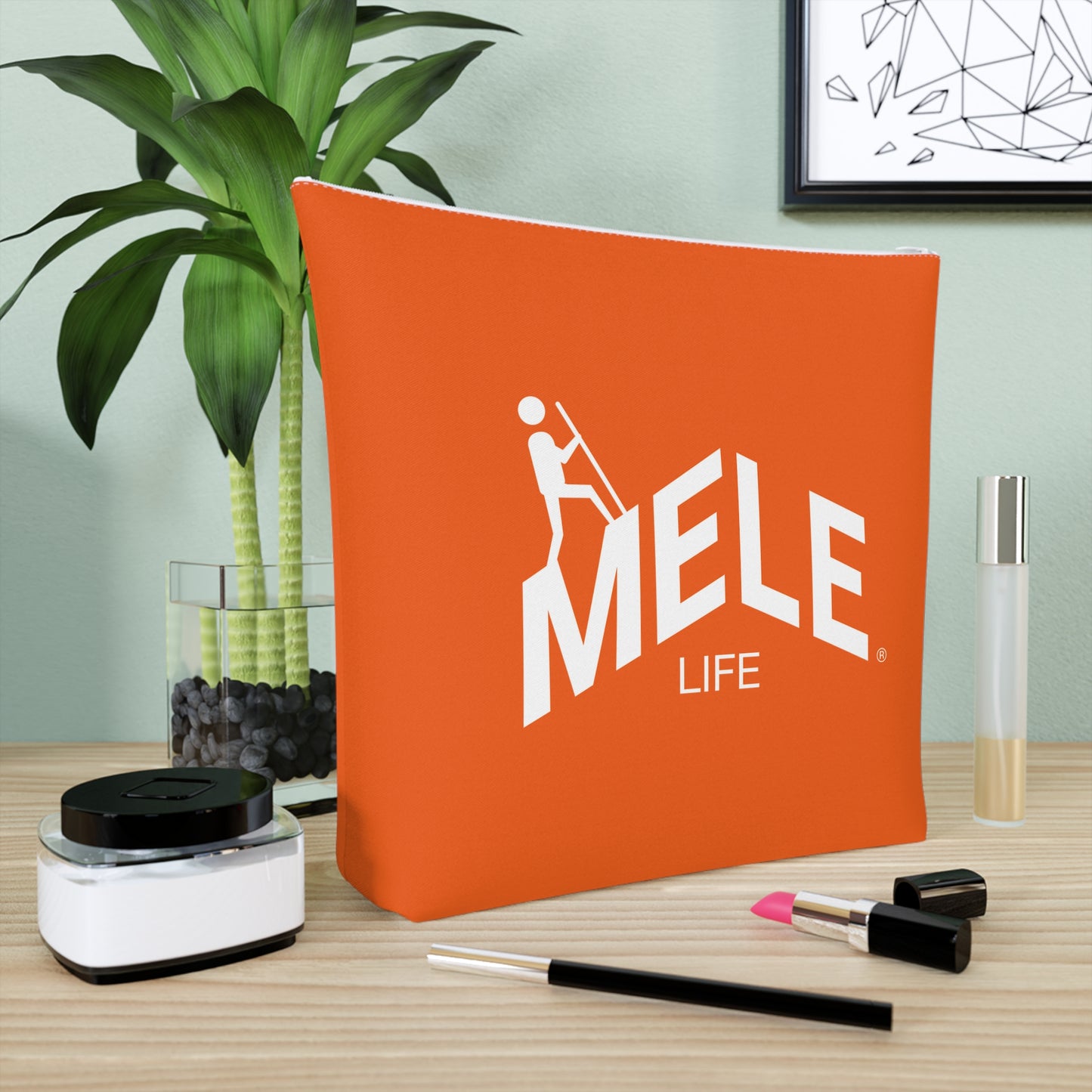 Cosmetic Bag - MELE LIFE logo   (orange)