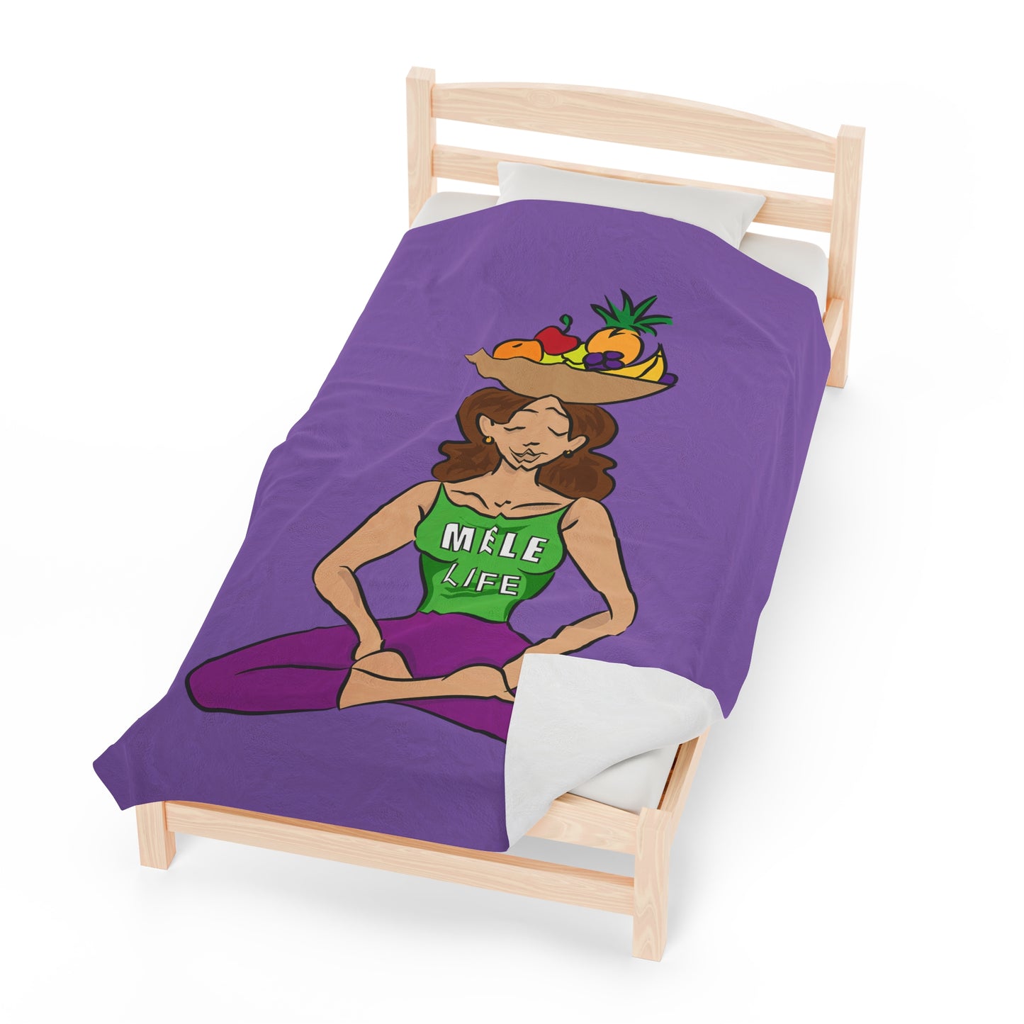 Blanket Velveteen Plush - Yoga Lady 1 (purple)