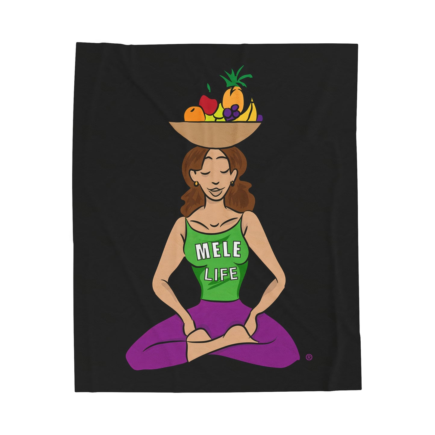 Blanket Velveteen Plush - Yoga Lady 1 (black)