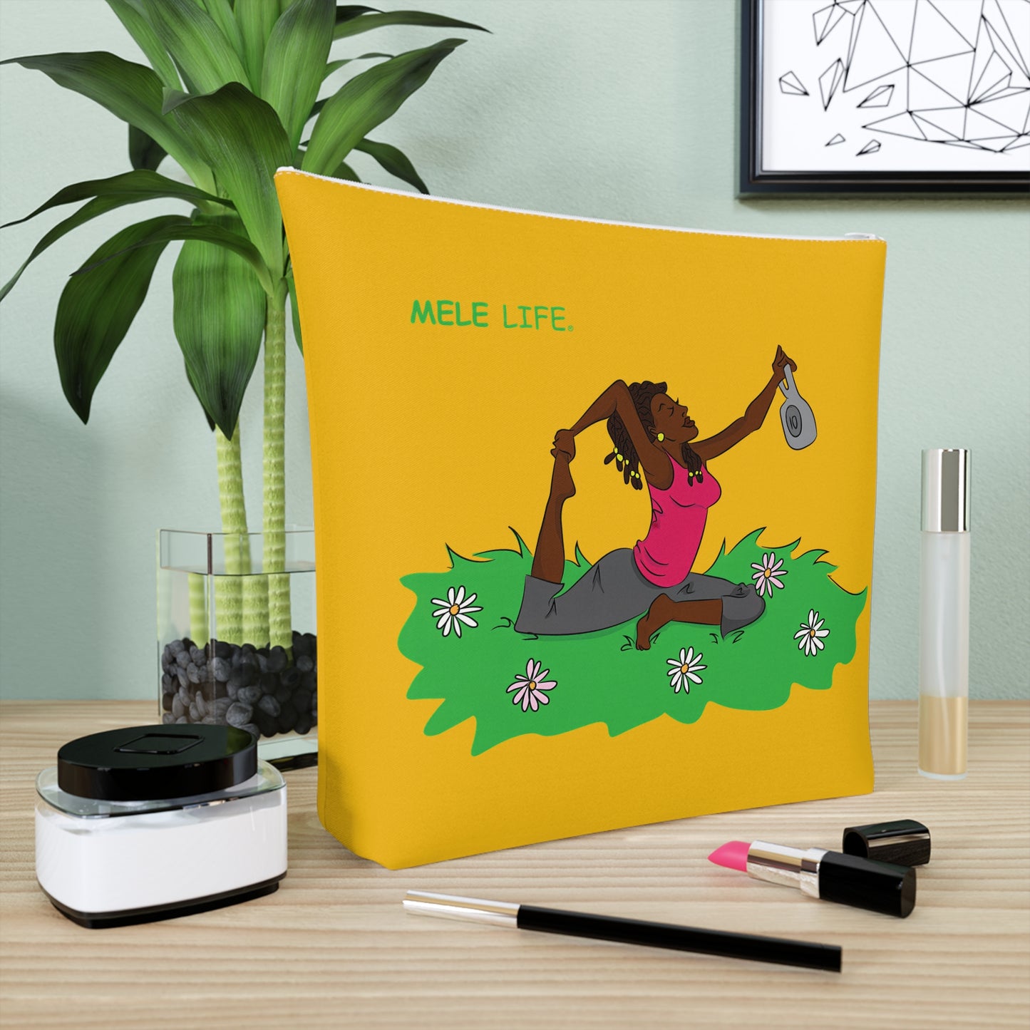 Cosmetic Bag - Yoga Lady2   (yellow)