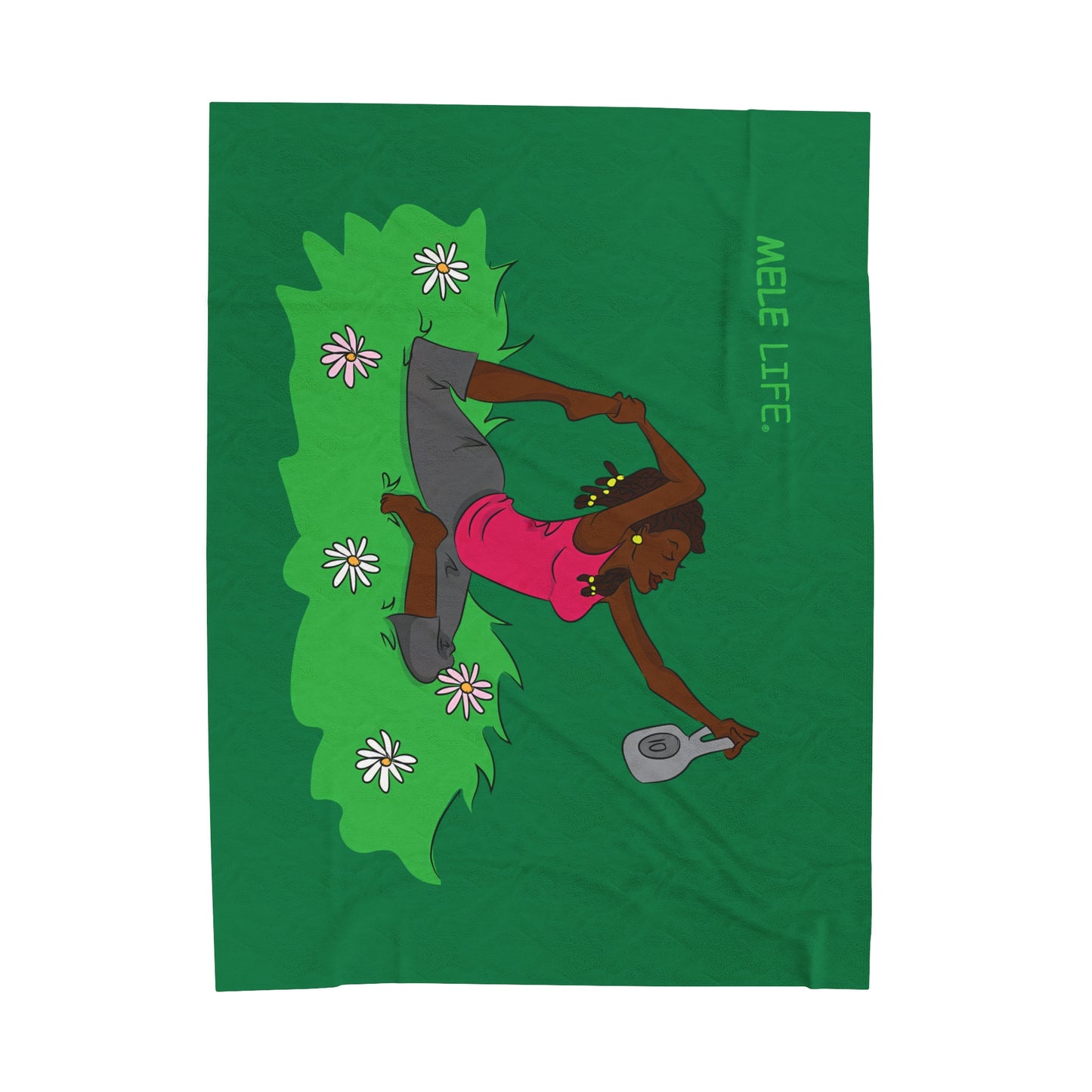 Blanket Velveteen Plush - Yoga Lady 2 (green)