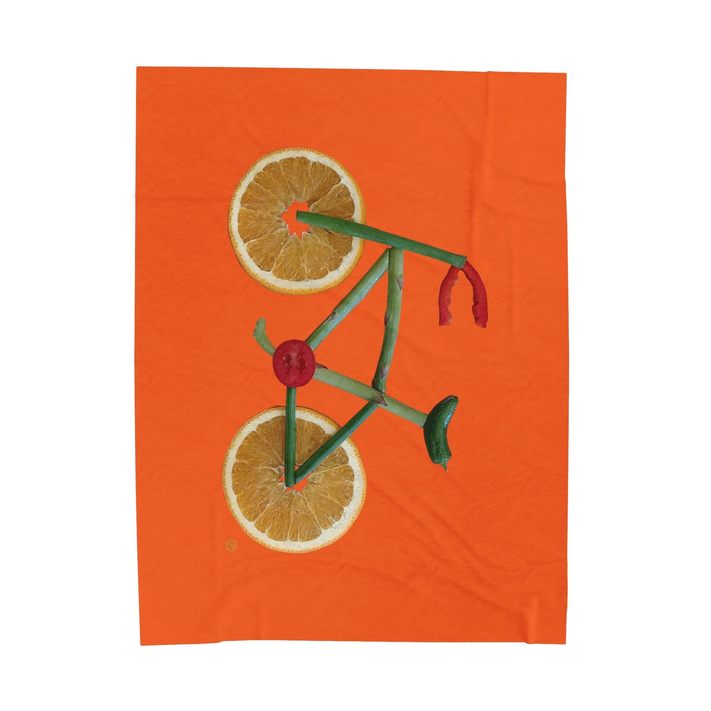 Blanket Velveteen Plush - Veggie Bike (orange)