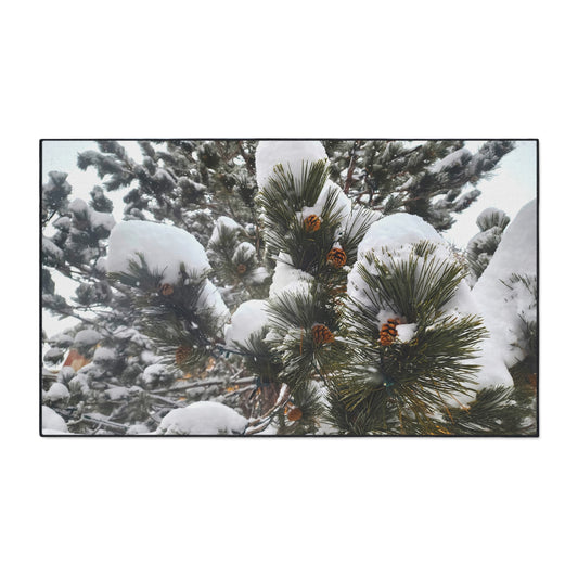 Floor Mat - Pine Cones in snow