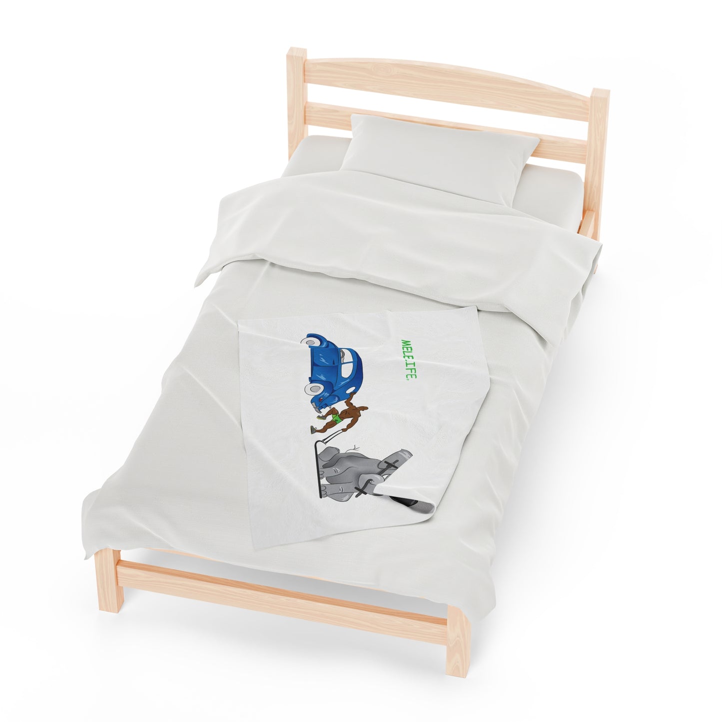 Blanket Velveteen Plush - Strong Black Man (white)