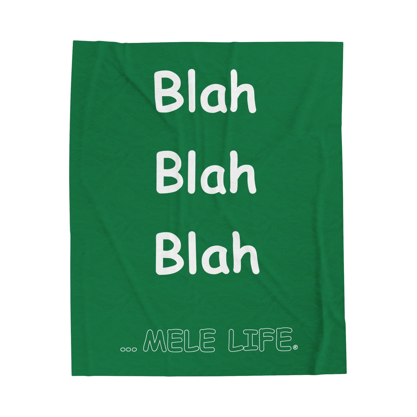 Blanket Velveteen Plush - Blah Blah Blah (green)