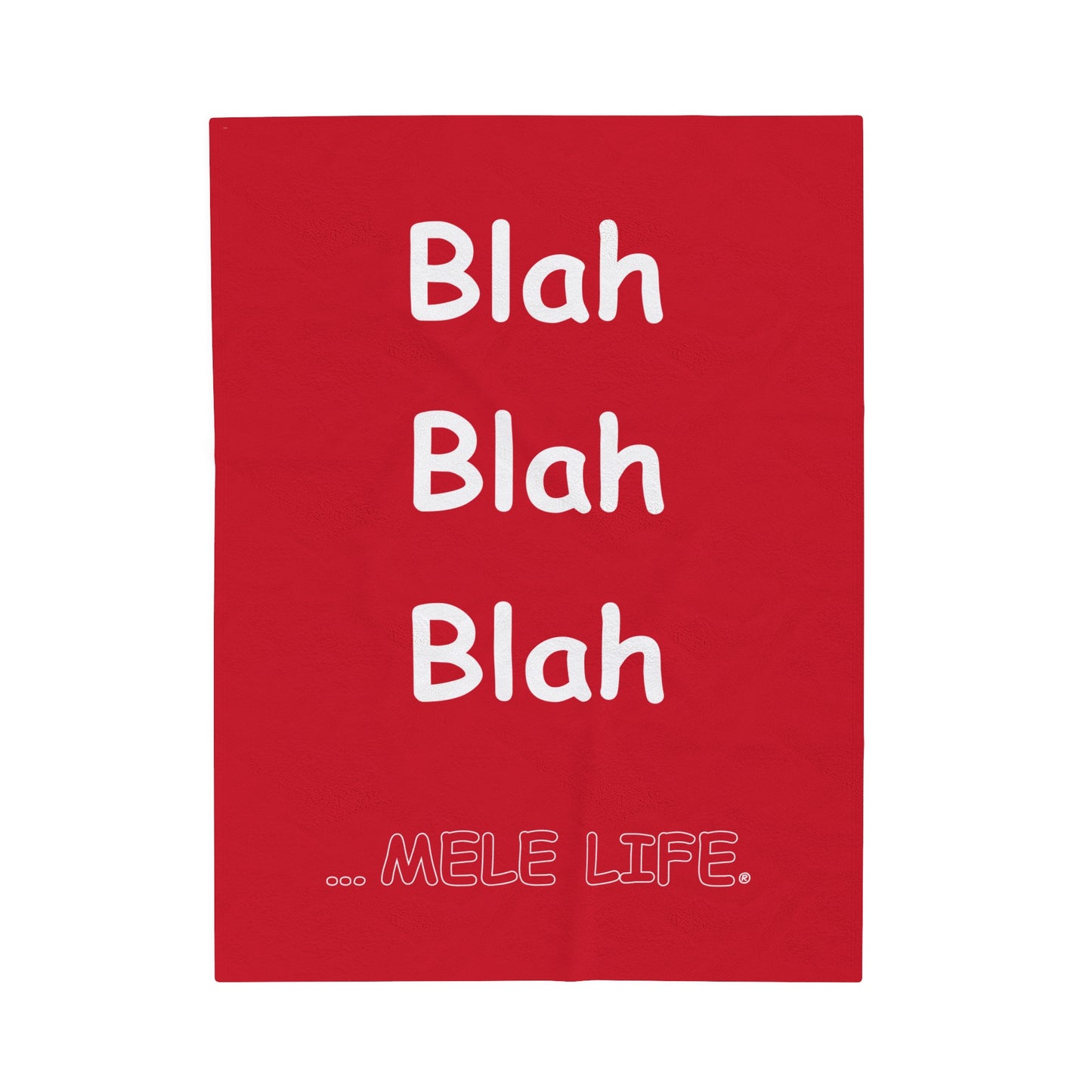 Blanket Velveteen Plush - Blah Blah Blah (red)