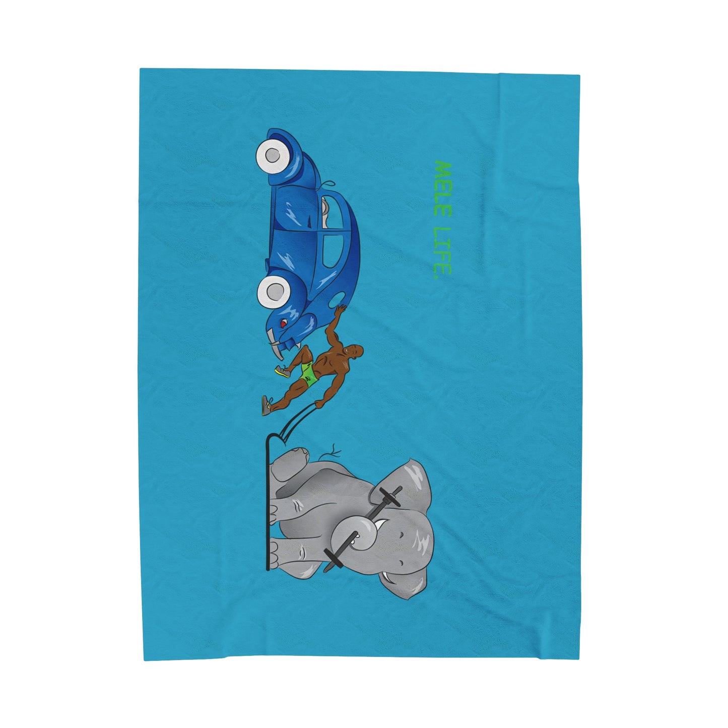 Blanket Velveteen Plush - Strong Black Man (turquoise)