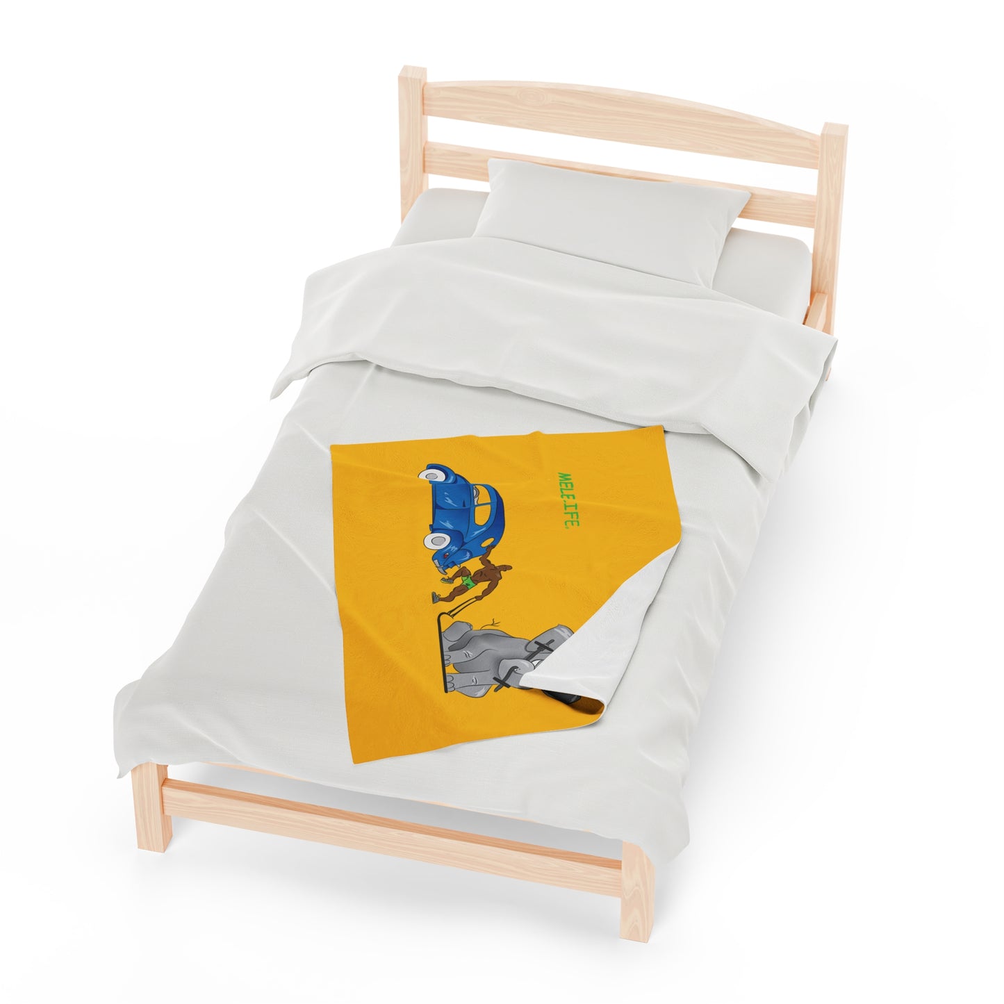 Blanket Velveteen Plush - Strong Black Man (yellow)