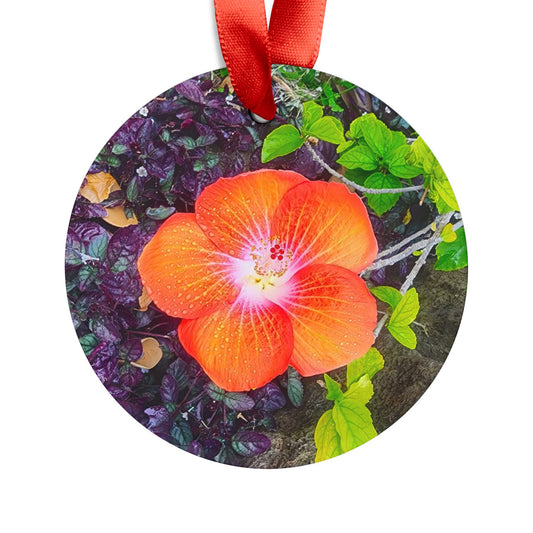 Holiday Acrylic Ornament - Hibiscus flower  (Hawaii)