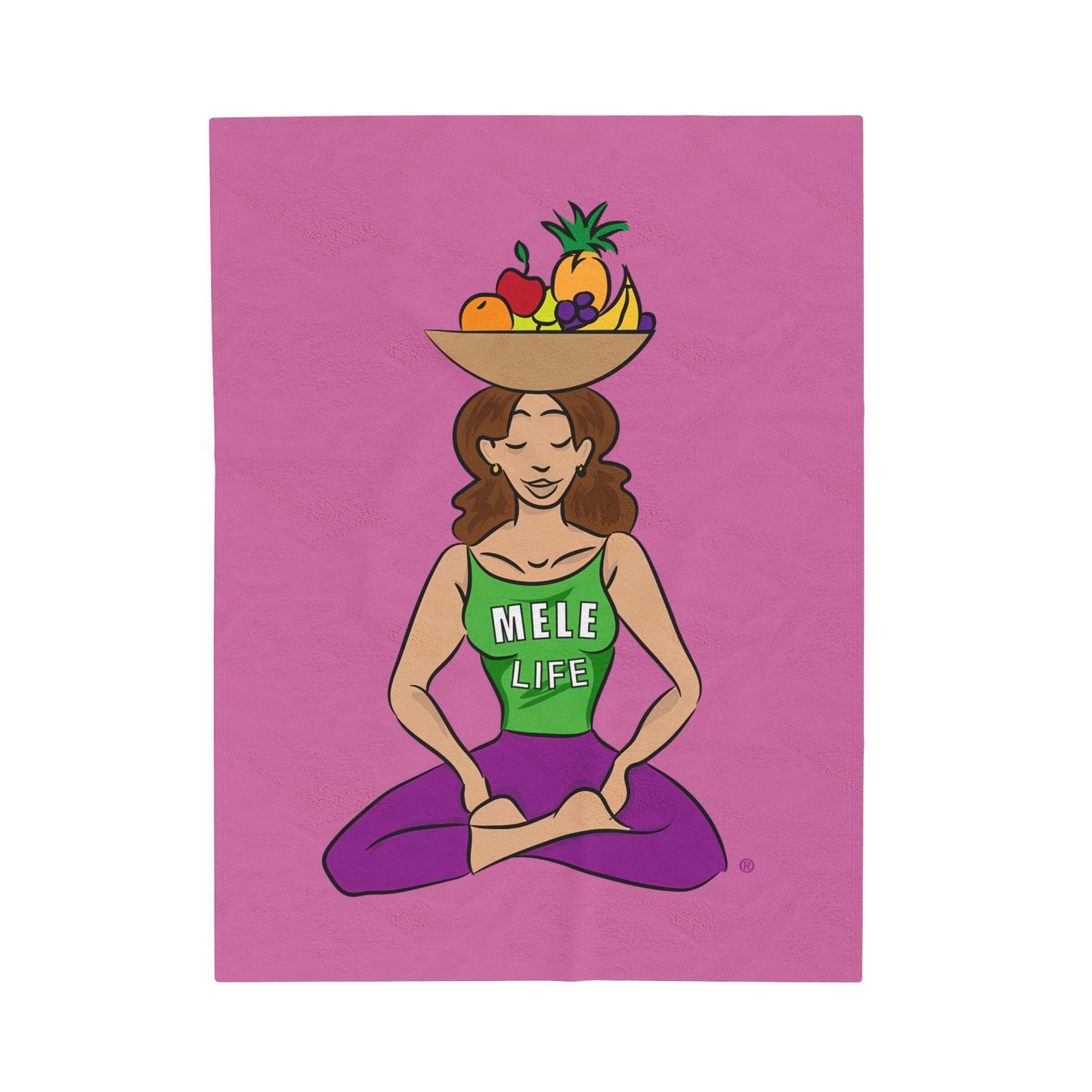 Blanket Velveteen Plush - Yoga Lady 1 (pink)