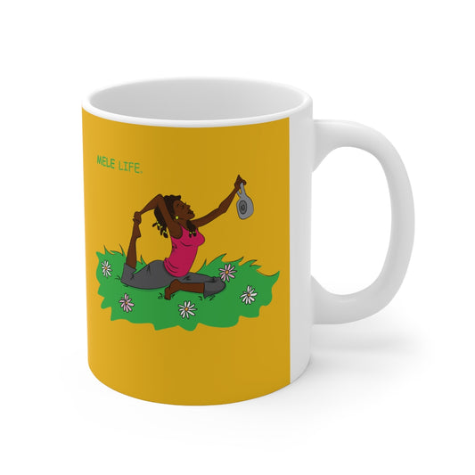 Coffee Mug - Yoga Lady 2   (yellow)